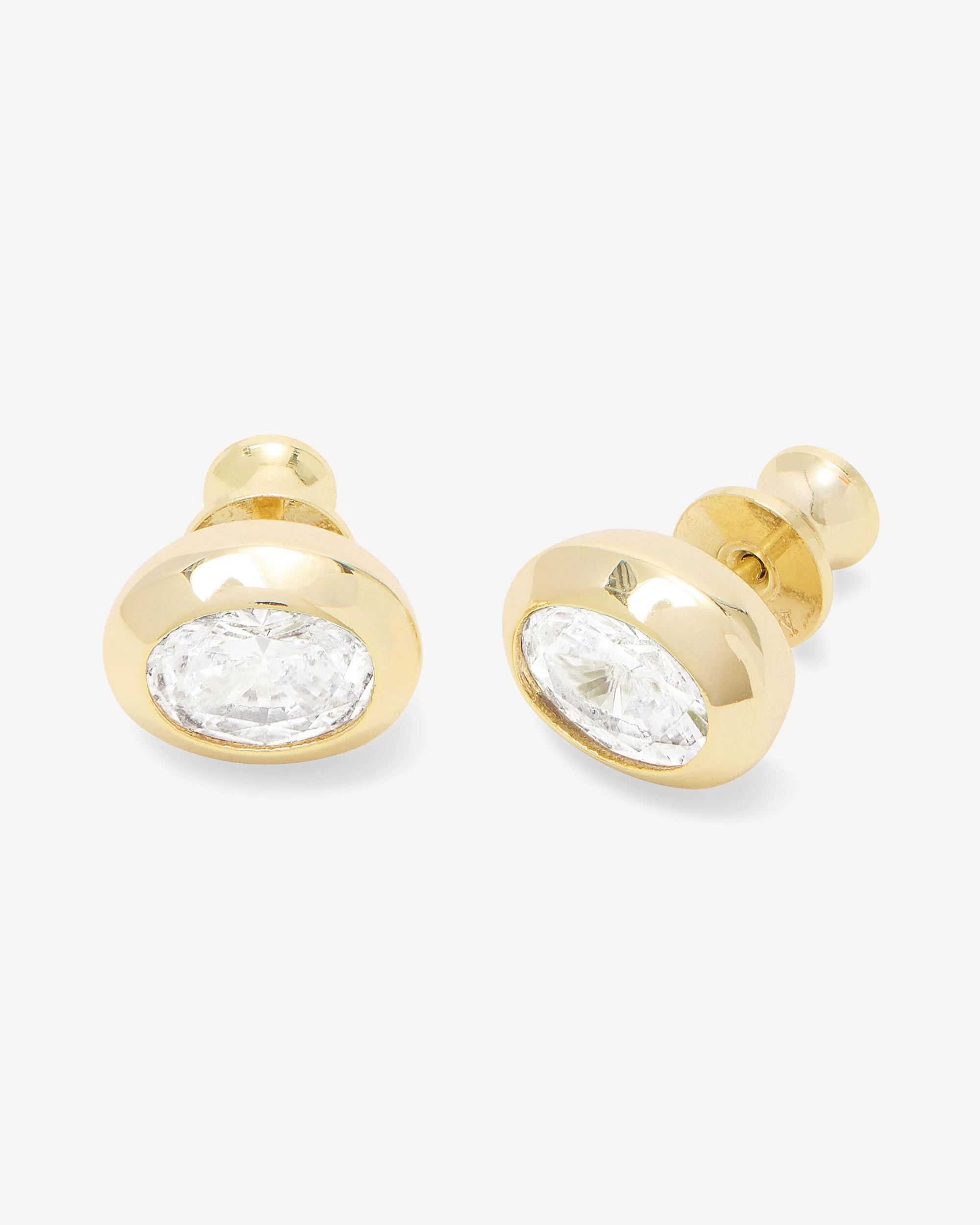 She's a Boss Studs 8mm - Gold|White Diamondettes - Image 3