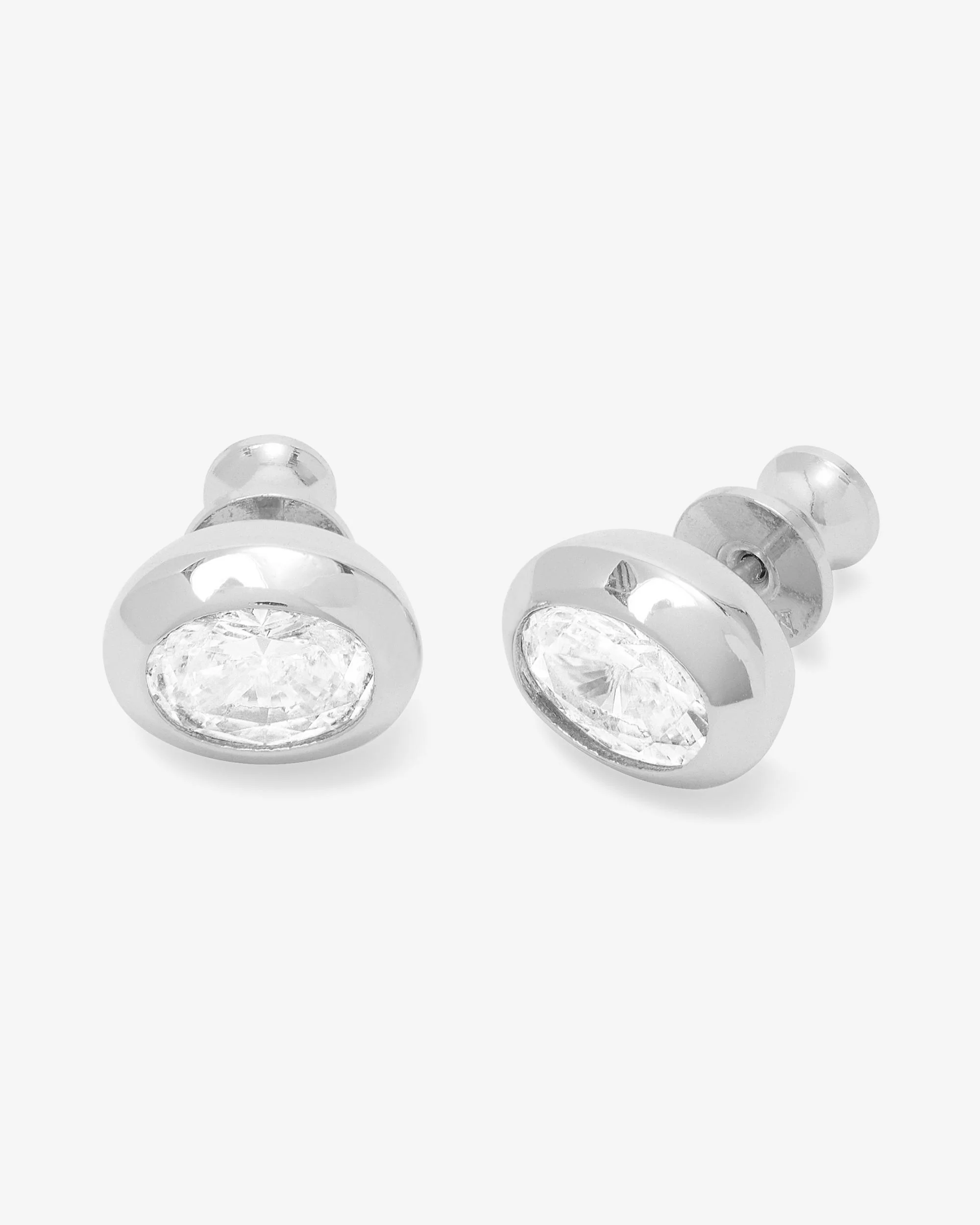 She's a Boss Studs 8mm - Silver|White Diamondettes - Image 3