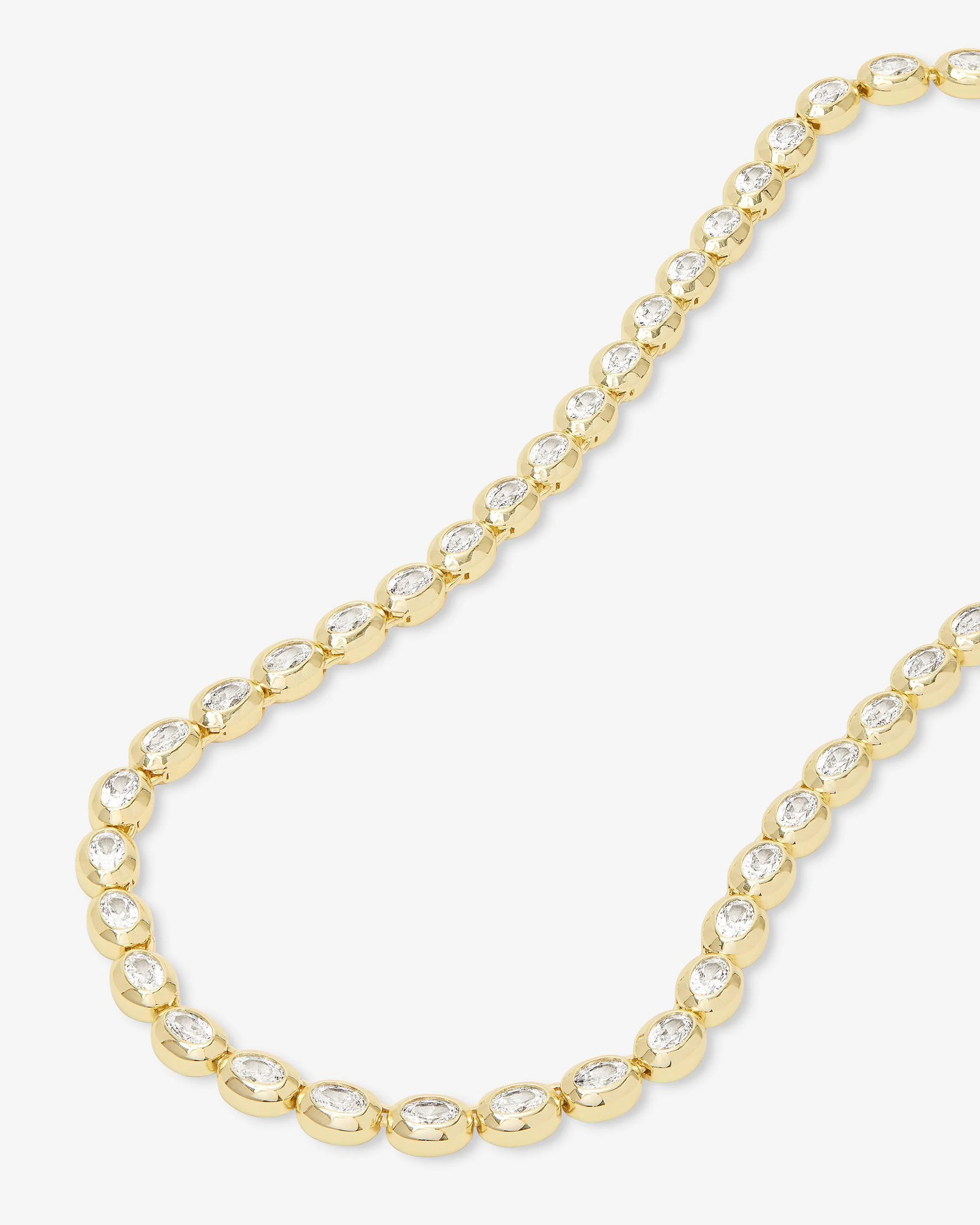 She's a Boss Tennis Necklace 4mm - Gold|White Diamondettes - Image 5