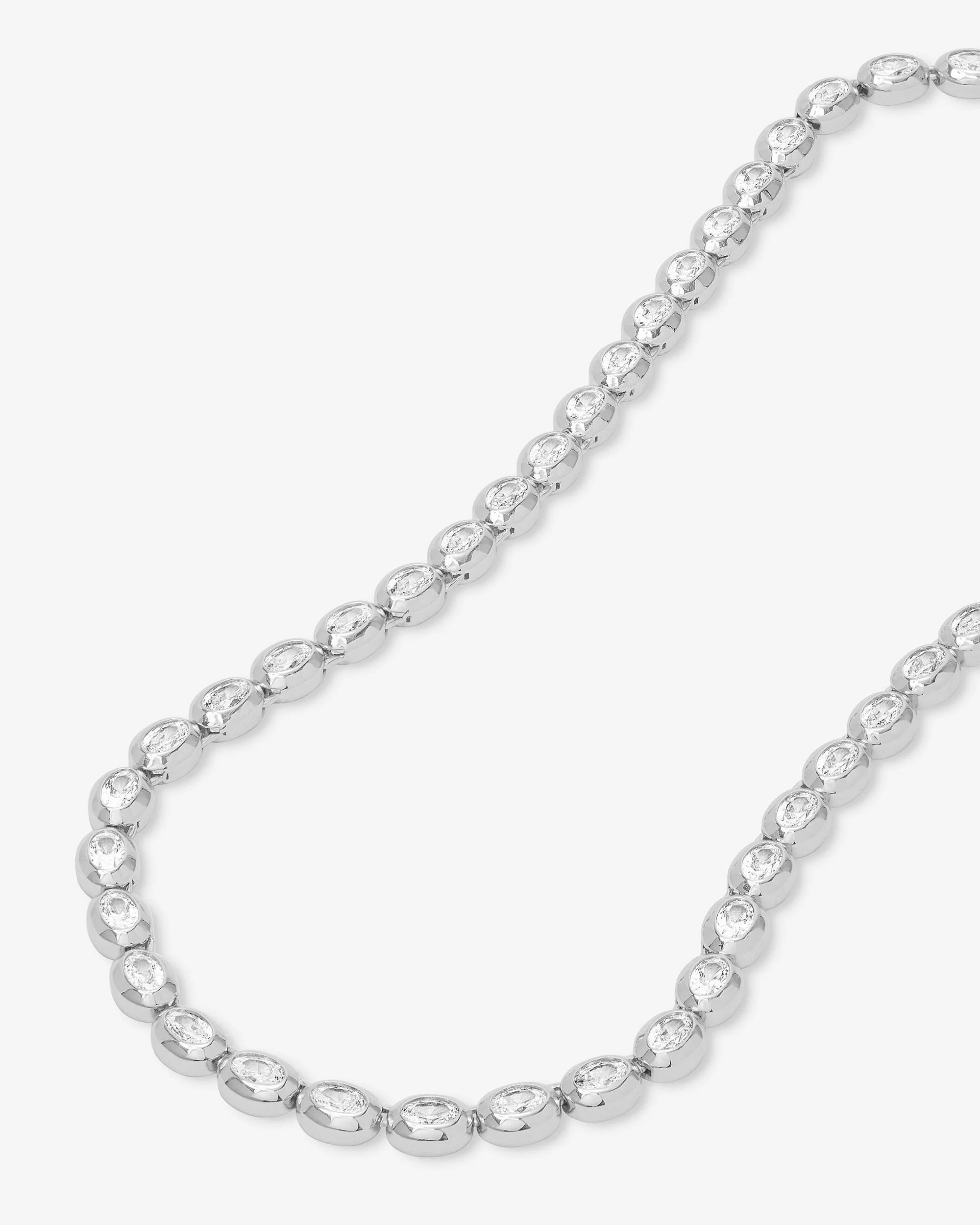 She's a Boss Tennis Necklace 4mm - Silver|White Diamondettes - Image 5