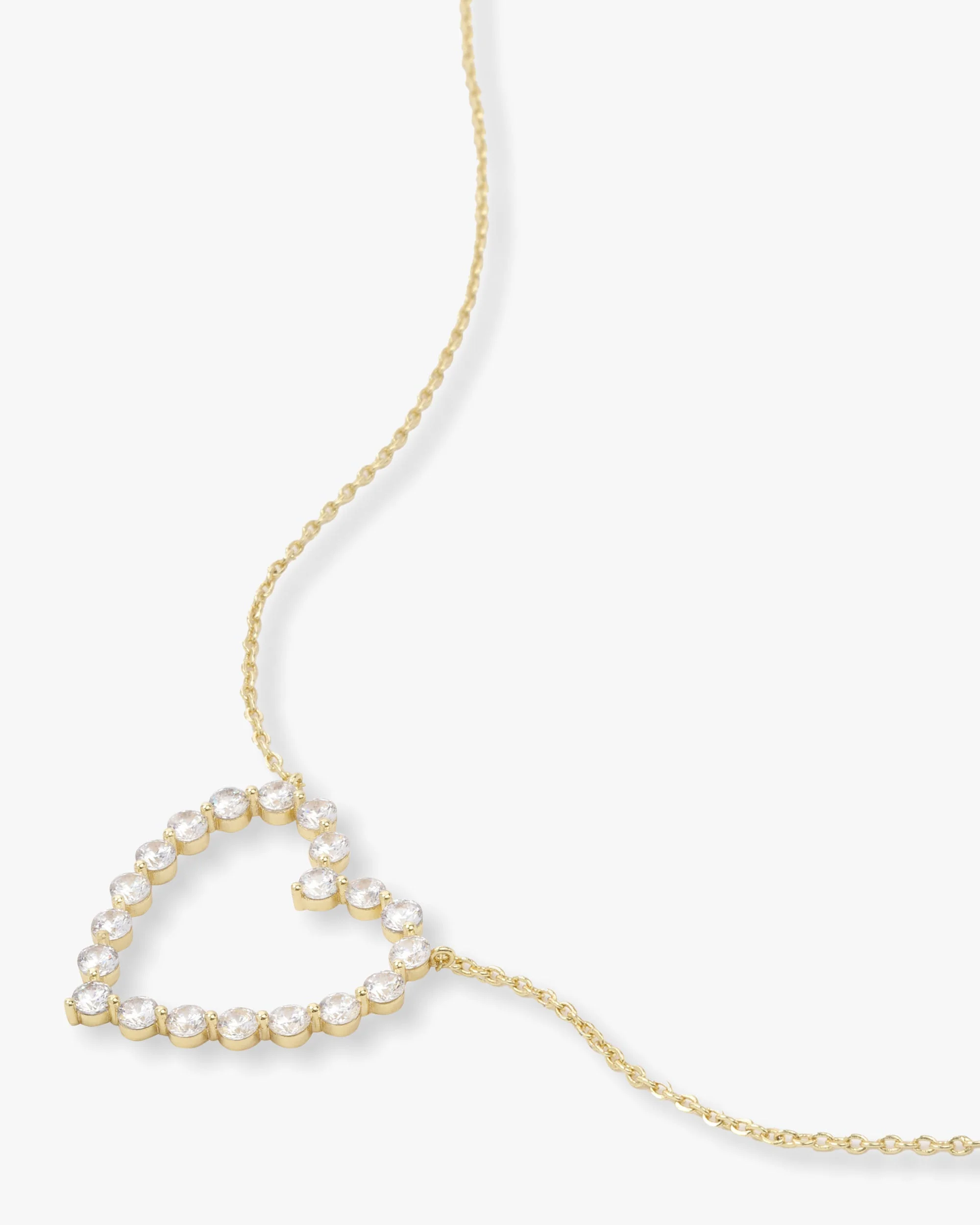She's an Icon Heart Necklace - Gold|White Diamondettes - Image 3
