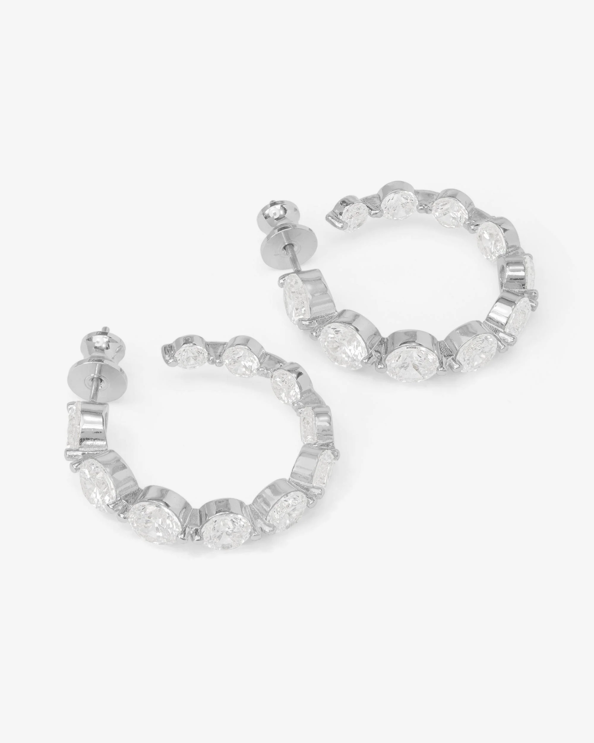 She's an Icon Hoops 1" - Silver|White Diamondettes - Image 3