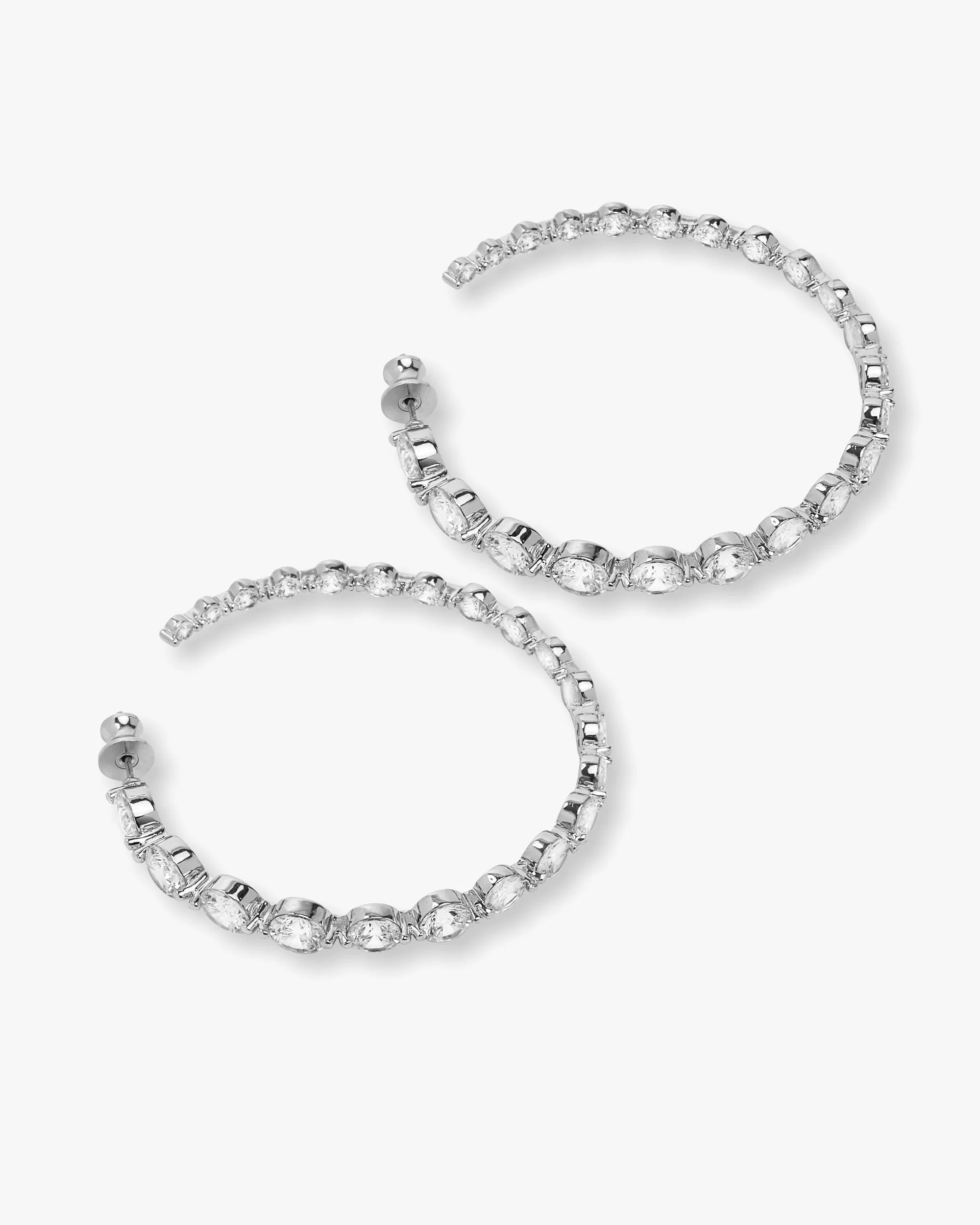 She's an Icon Hoops 2" - Silver|White Diamondettes - Image 3