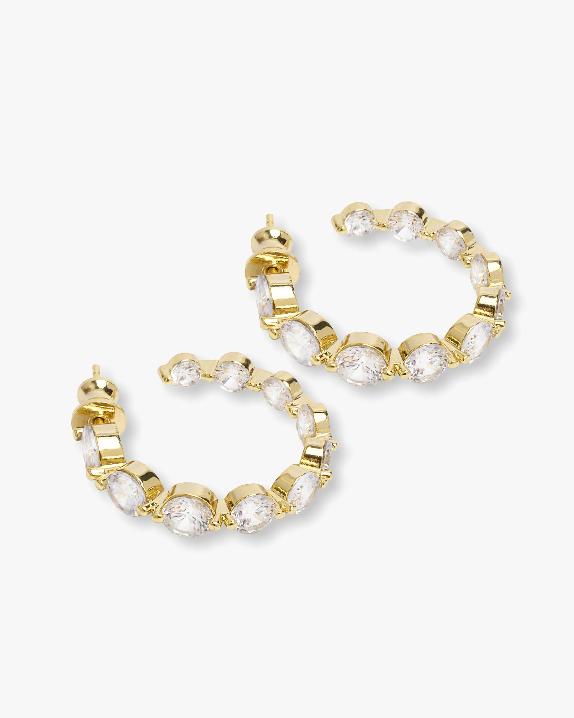 She's an Icon Hoops .75" - Gold|White Diamondettes - Image 3