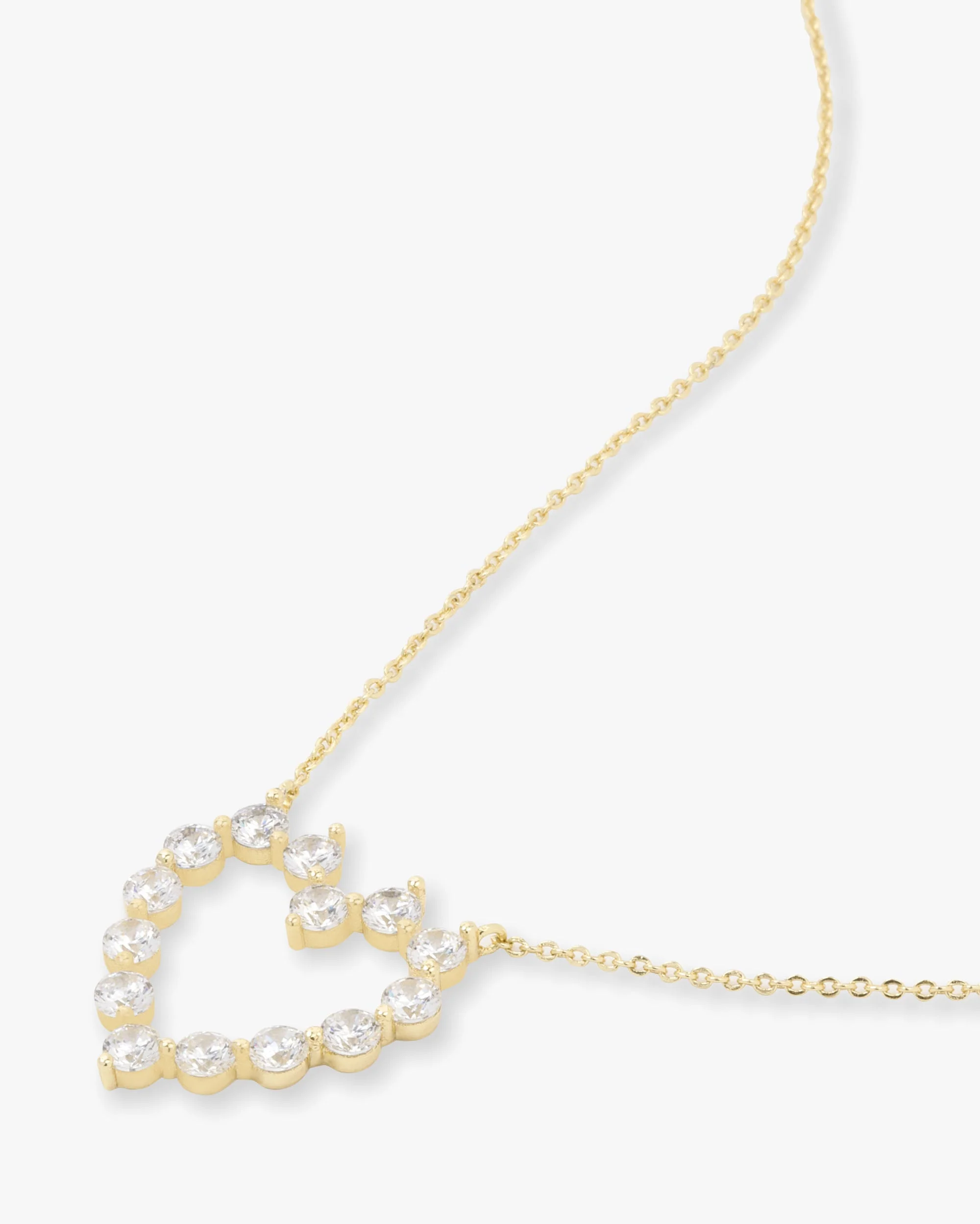 She's an Icon Small Heart Necklace - Gold|White Diamondettes - Image 3