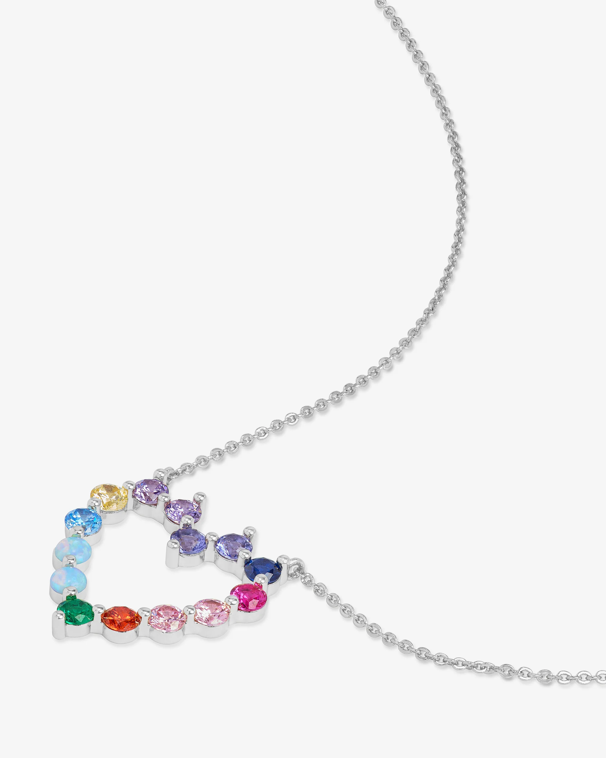 She's an Icon Small Heart Necklace - Silver|Multi Stone - Image 3