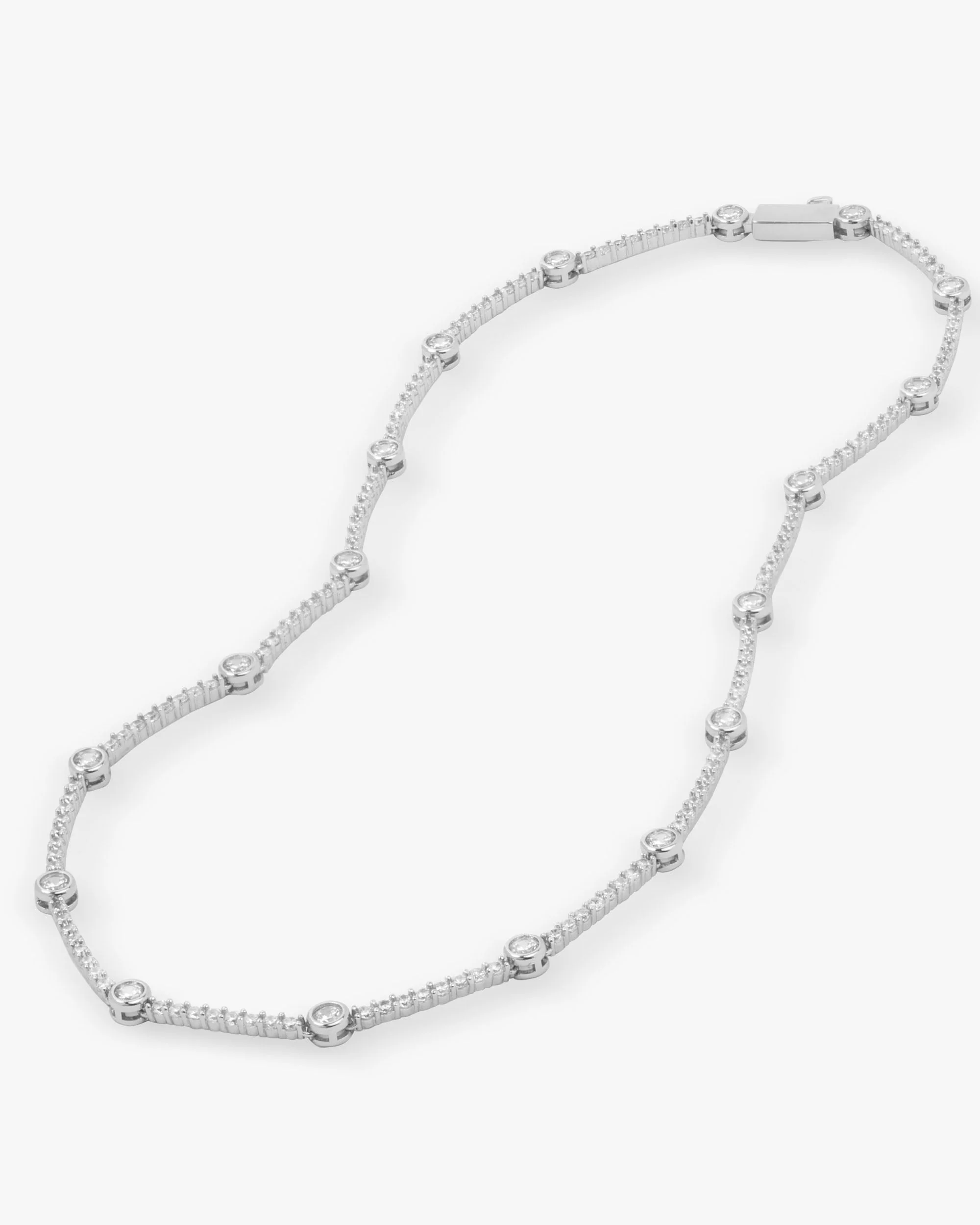 She's an Icon Station Necklace - Silver|White Diamondettes - Image 4