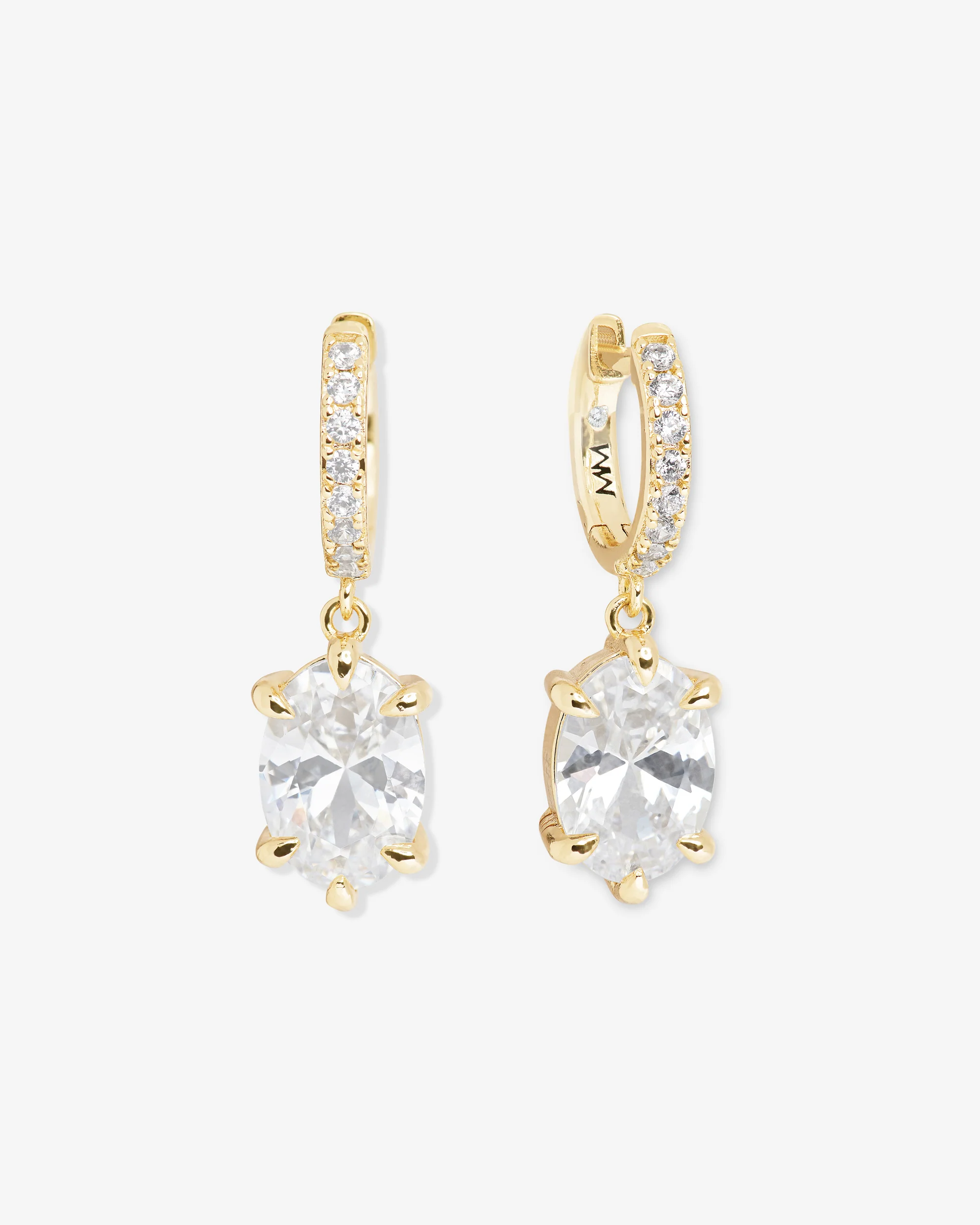 She's on Point Earrings - Gold|White Diamondettes