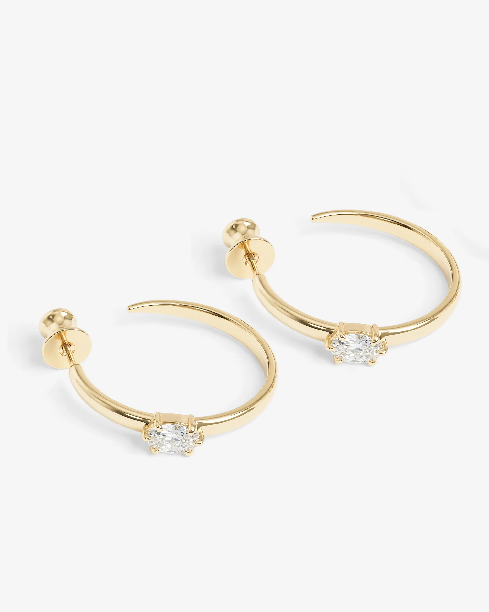 She's on Point Hoops 1" - Gold|White Diamondettes - Image 3