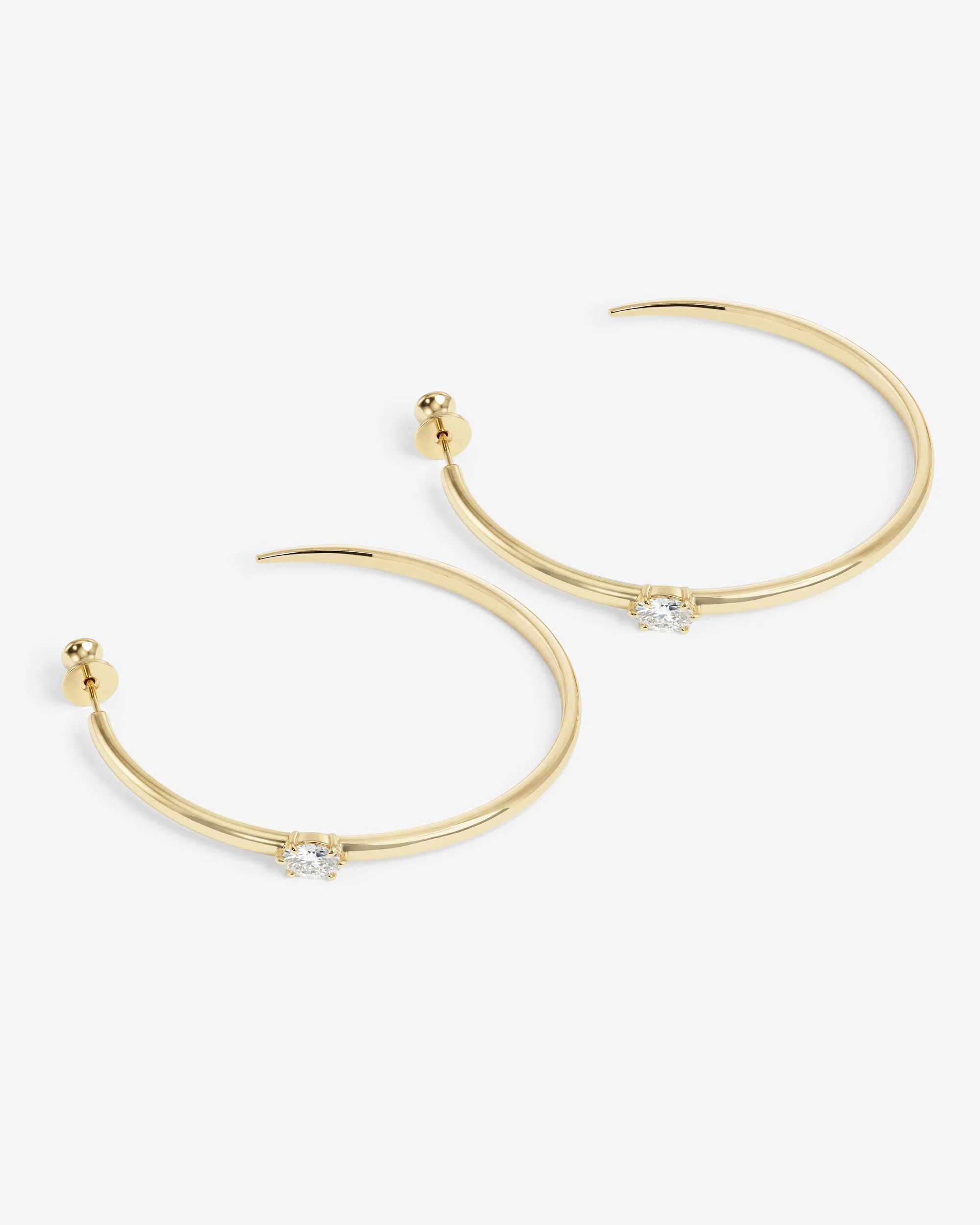 She's on Point Hoops 2" - Gold|White Diamondettes - Image 3