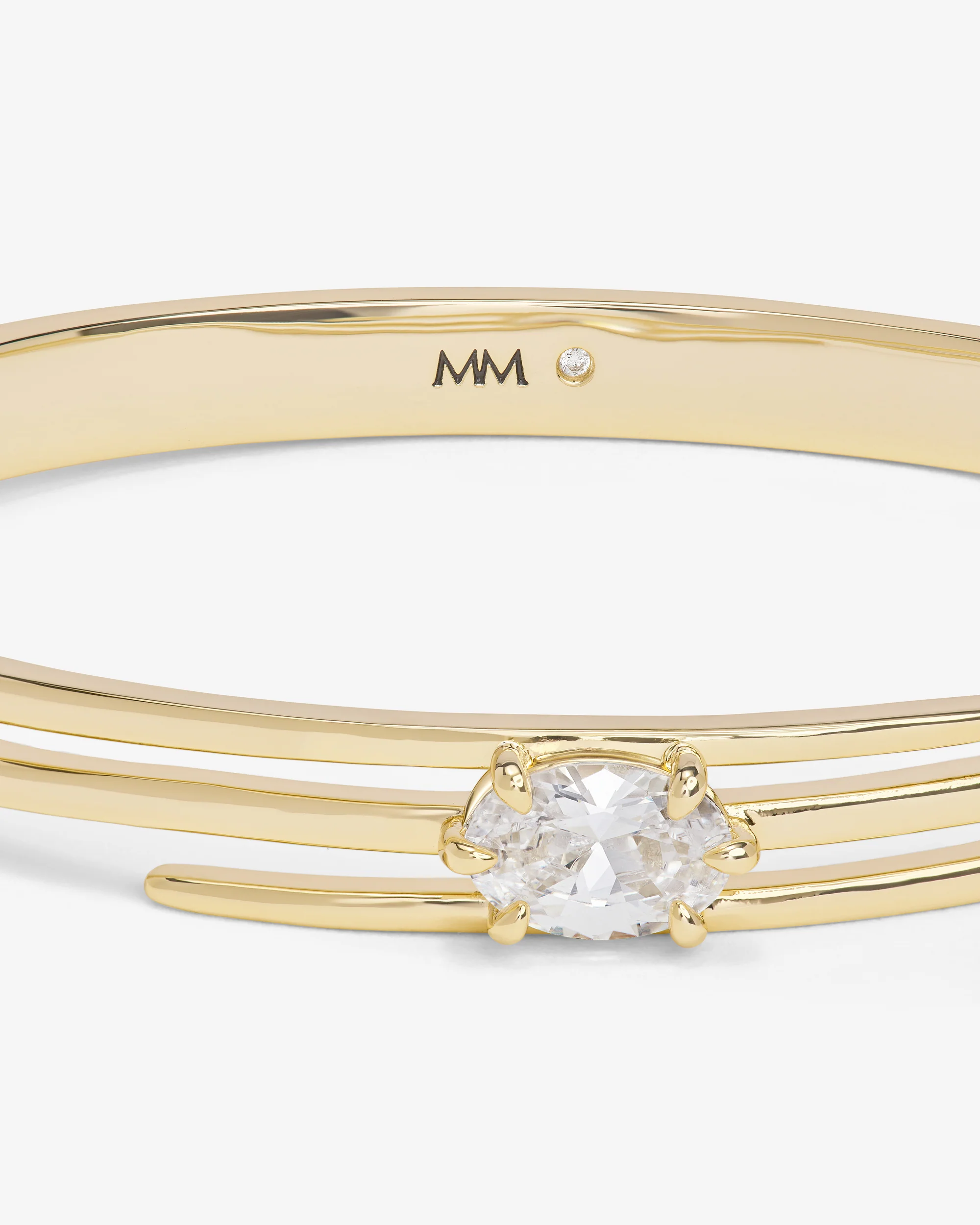 She's on Point Lasso Cuff - Gold|White Diamondettes - Image 7