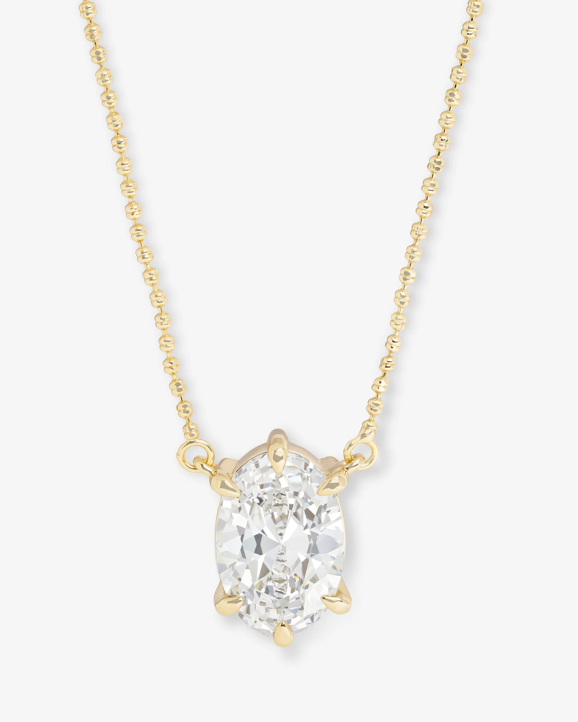 She's on Point Necklace - Gold|White Diamondettes