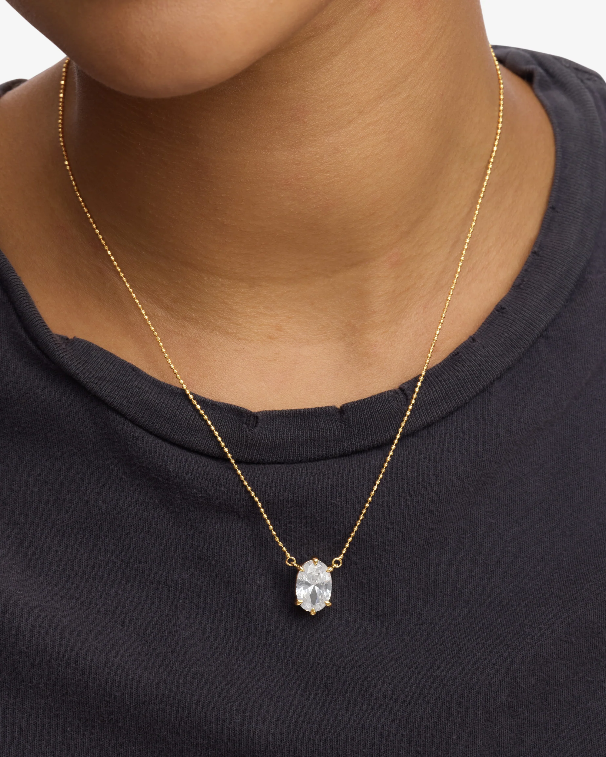 She's on Point Necklace - Gold|White Diamondettes - Image 4