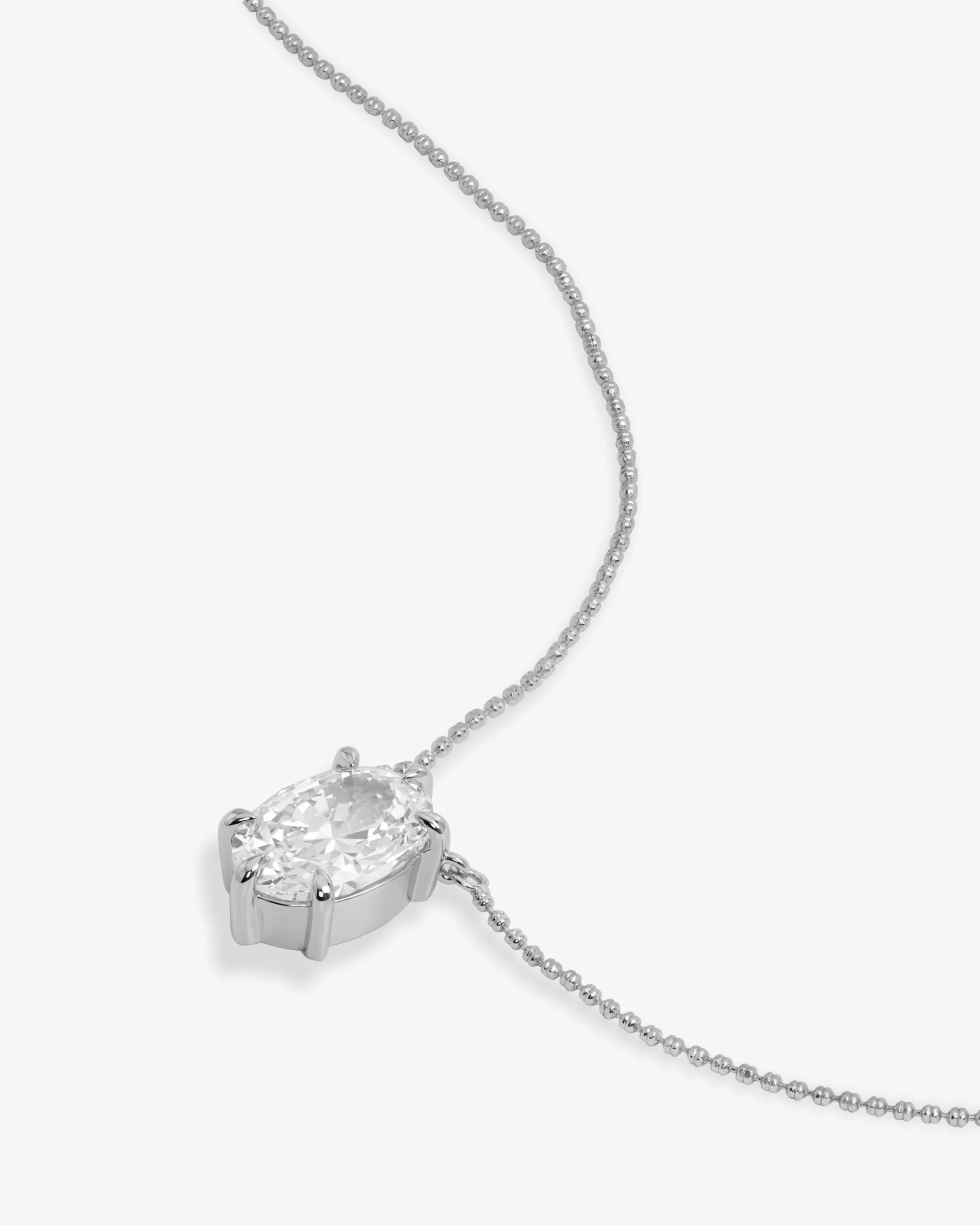 She's on Point Necklace - Silver|White Diamondettes - Image 3