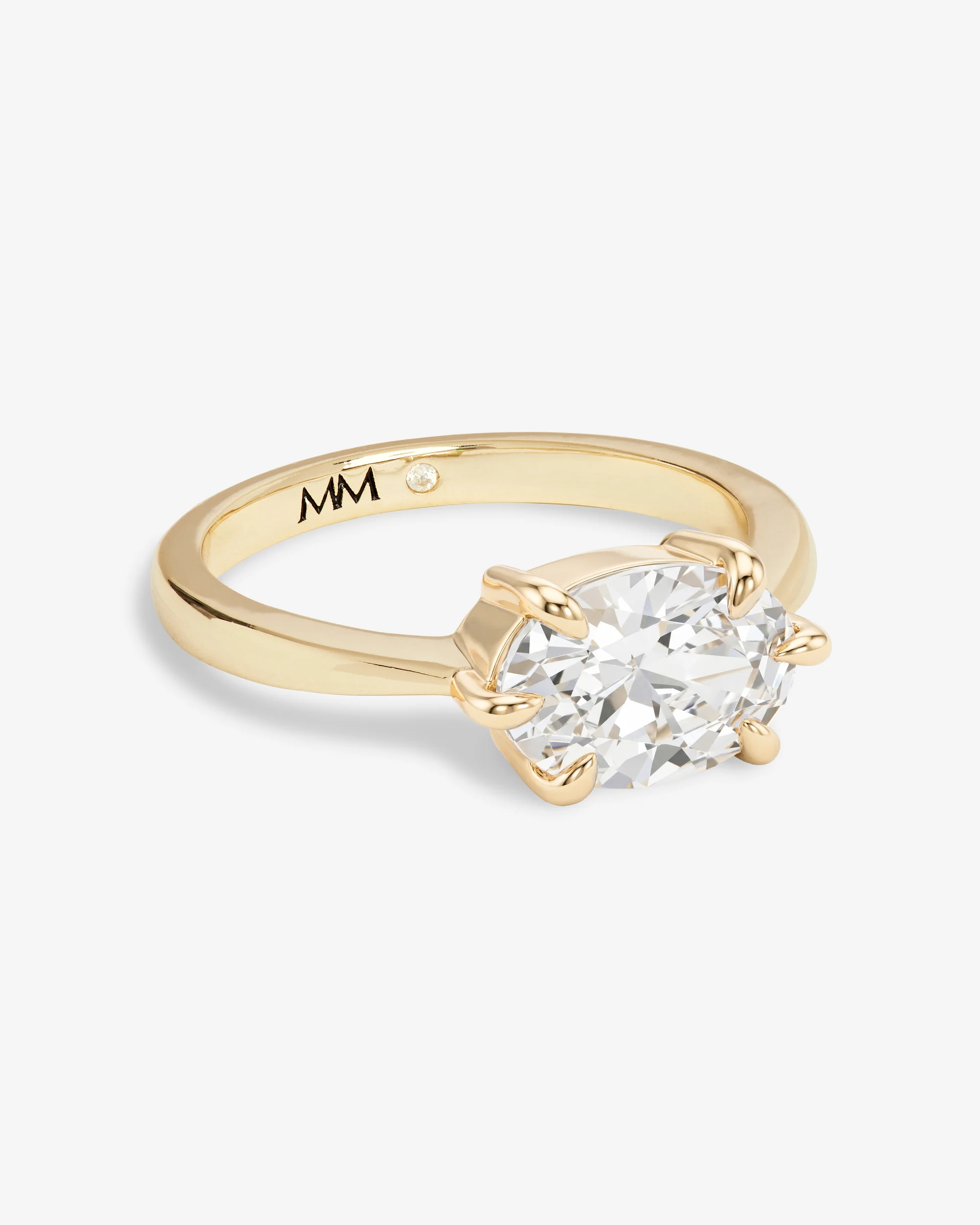 She's on Point Ring - Gold|White Diamondettes - Image 3