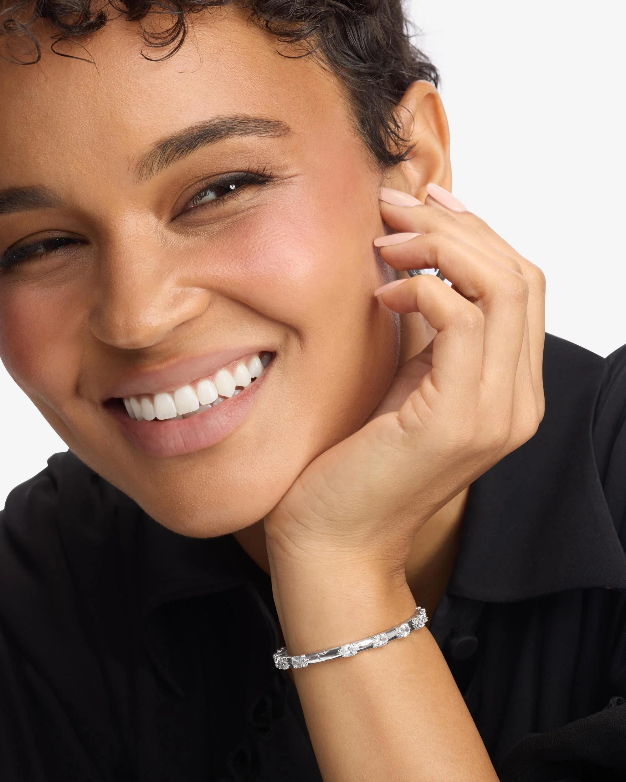 She's on Point Station Cuff - Silver|White Diamondettes - Image 4
