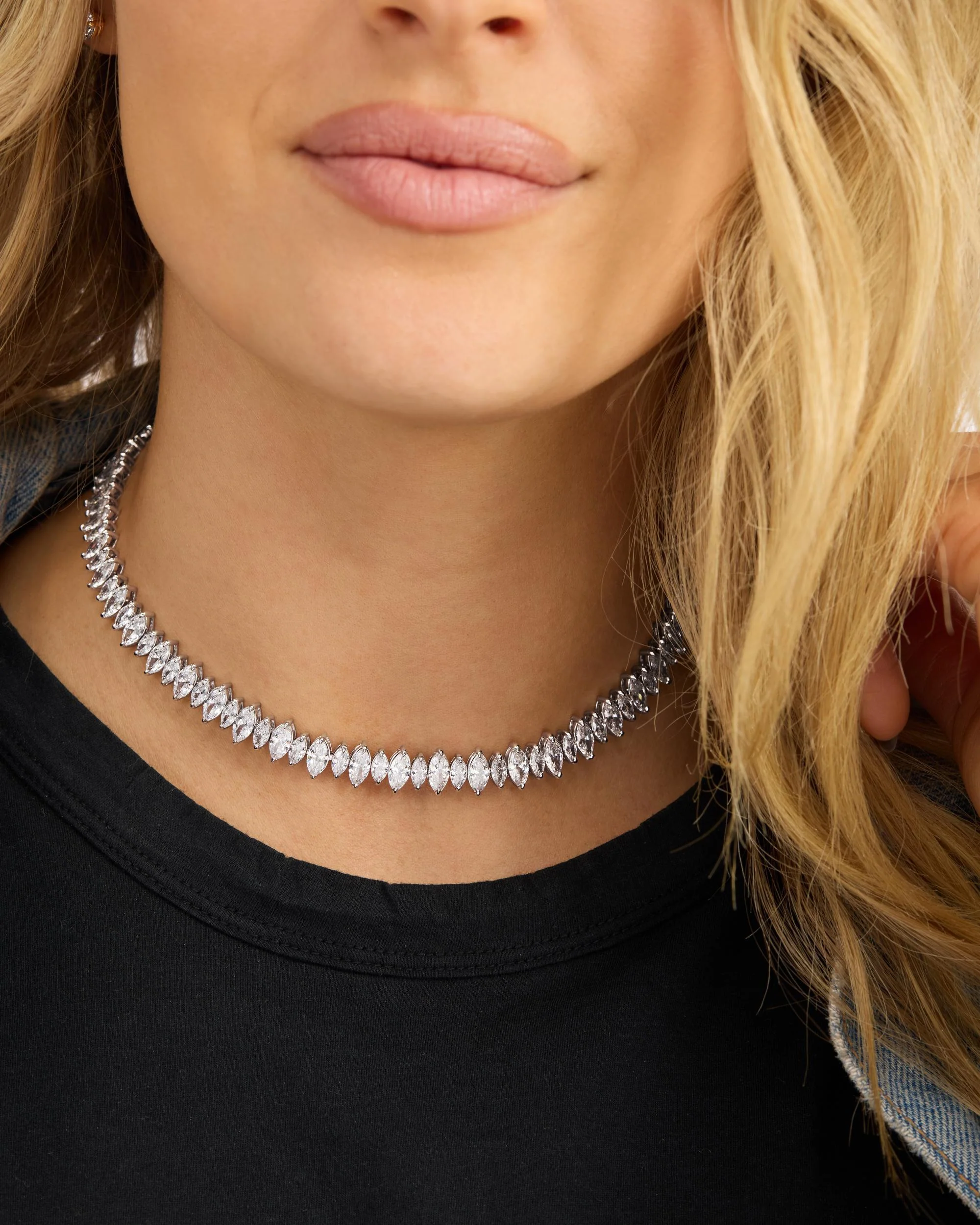 "She's So Fine" Choker - Silver|White Diamondettes - Image 4