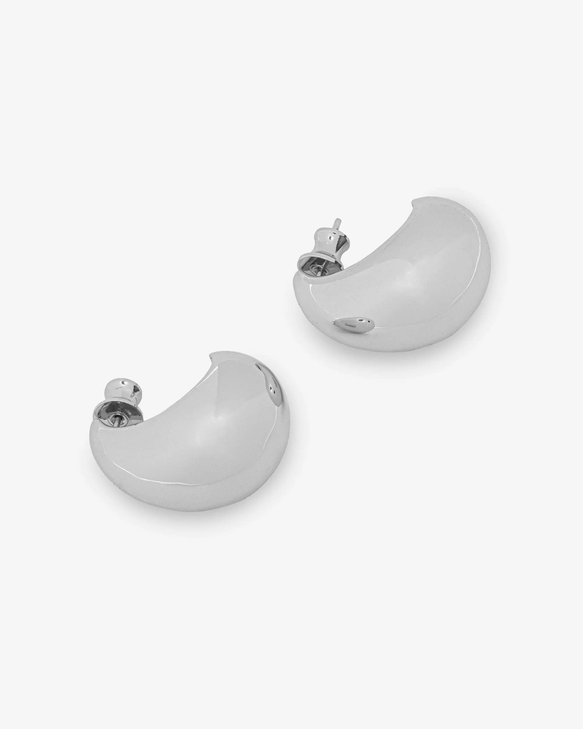 "She's So Smooth" Teardrop Hoops - Silver - Image 3