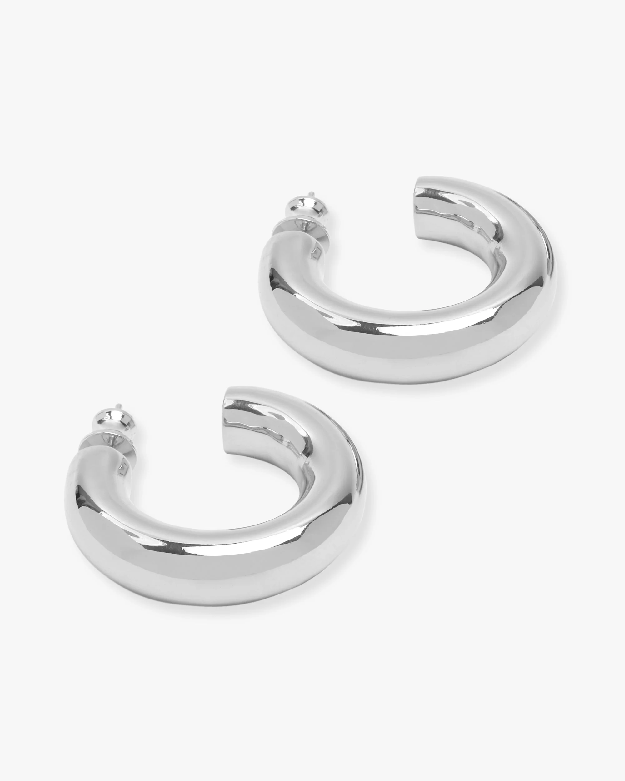 "She's So Smooth" Tube Hoops - Silver - Image 3