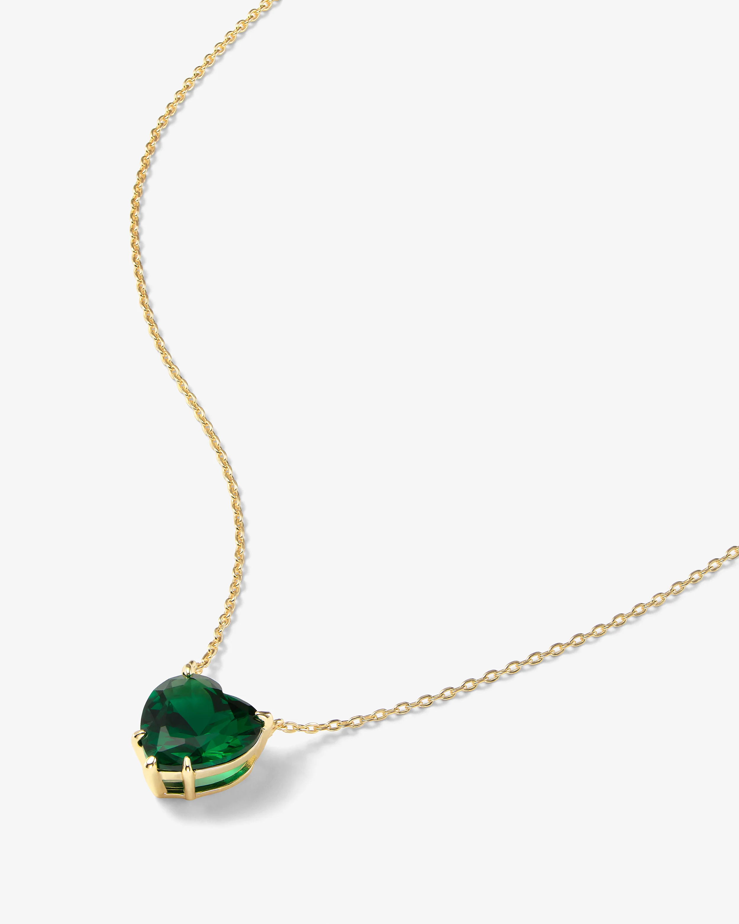 The Allison Heart Necklace - Gold|Emerald - Image 3