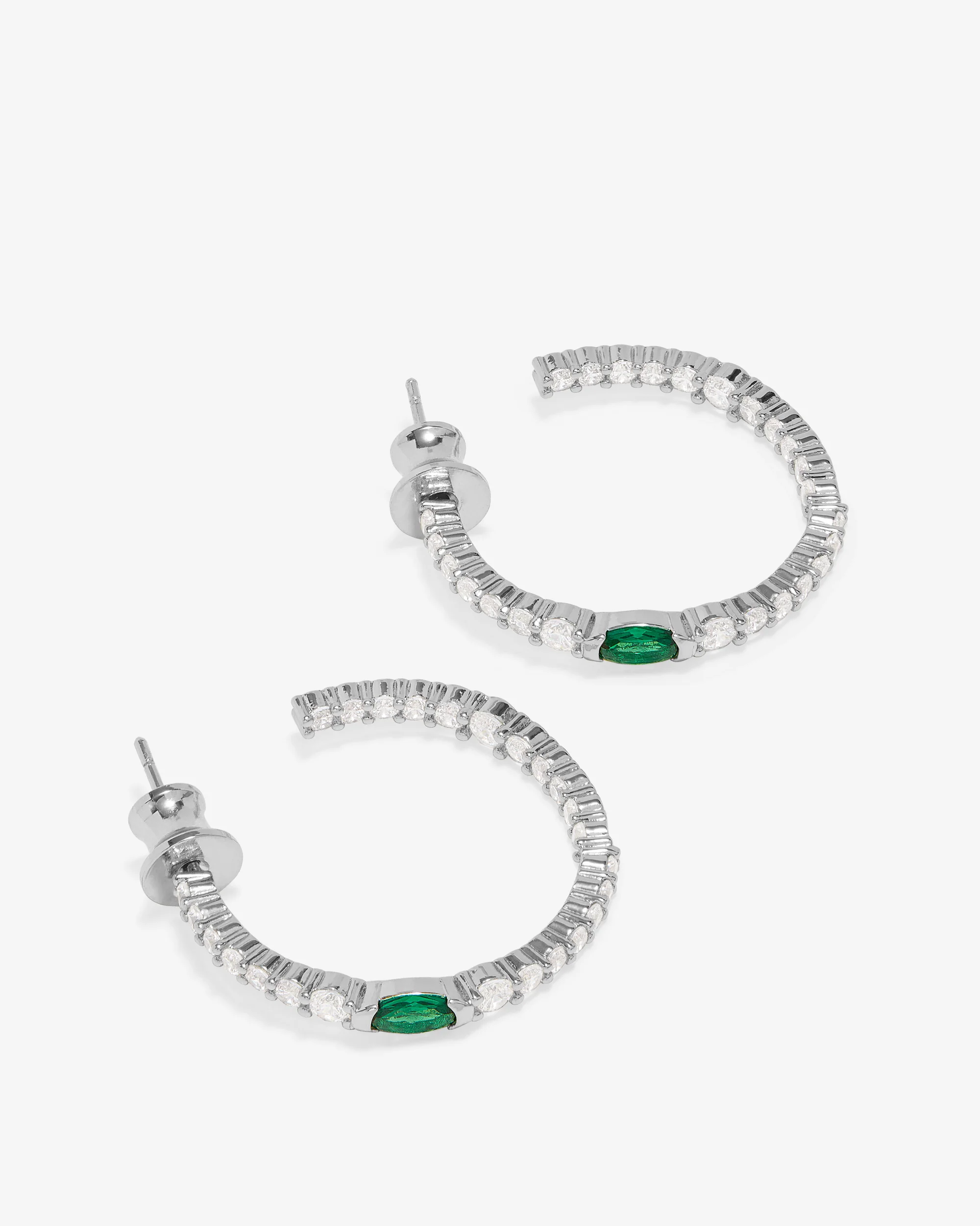 The Maven Hoops 1" - Silver|Emerald - Image 3
