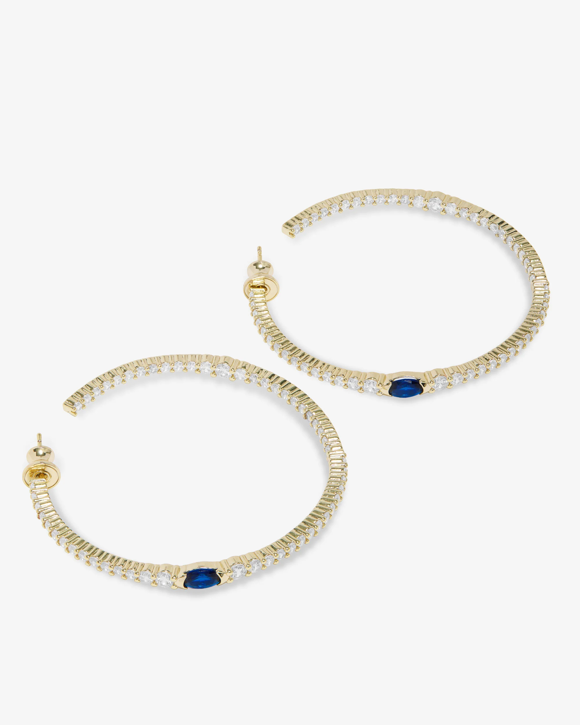 The Maven Hoops 2" - Gold|Blue Sapphire - Image 3