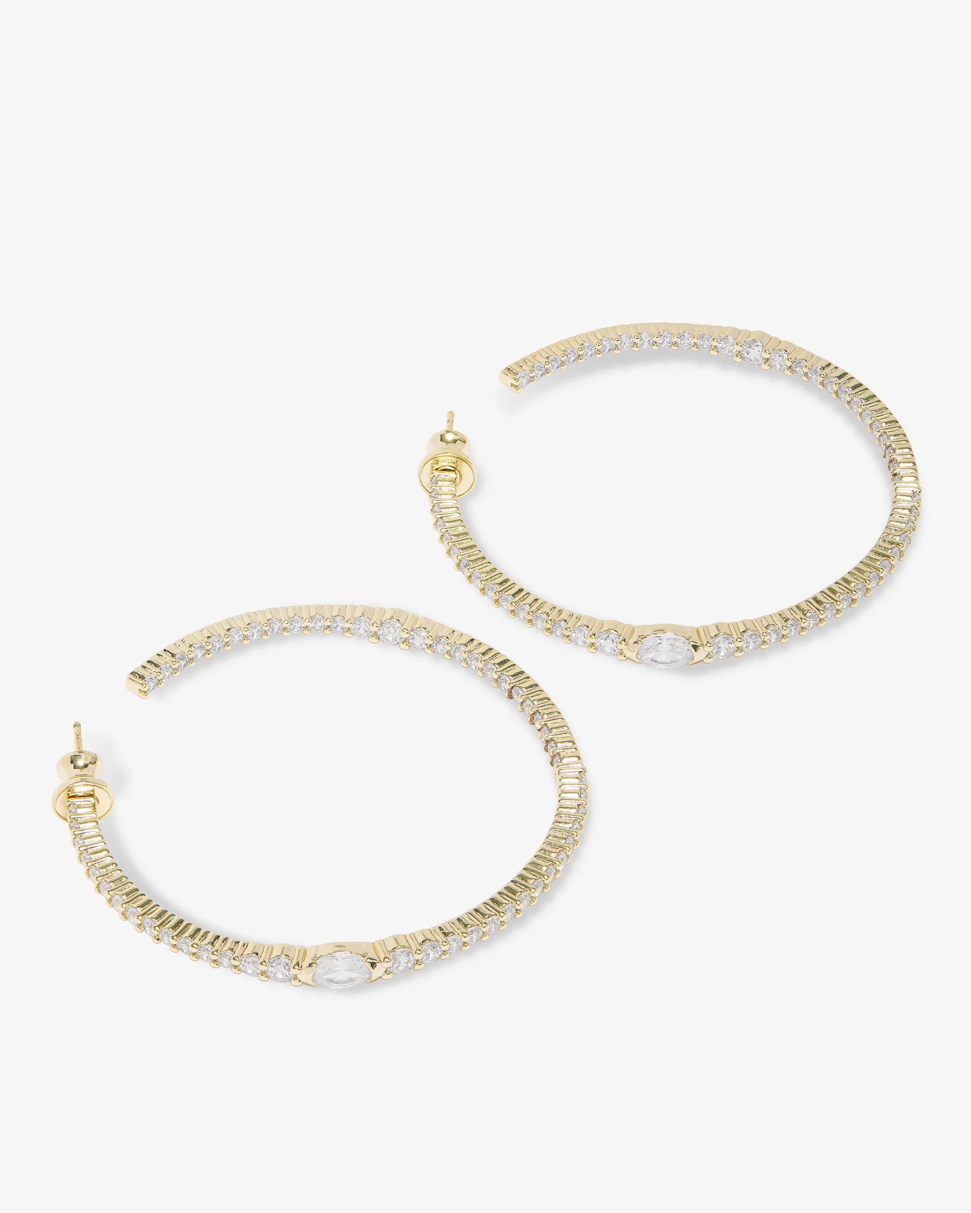The Maven Hoops 2" - Gold|White Diamondettes - Image 3