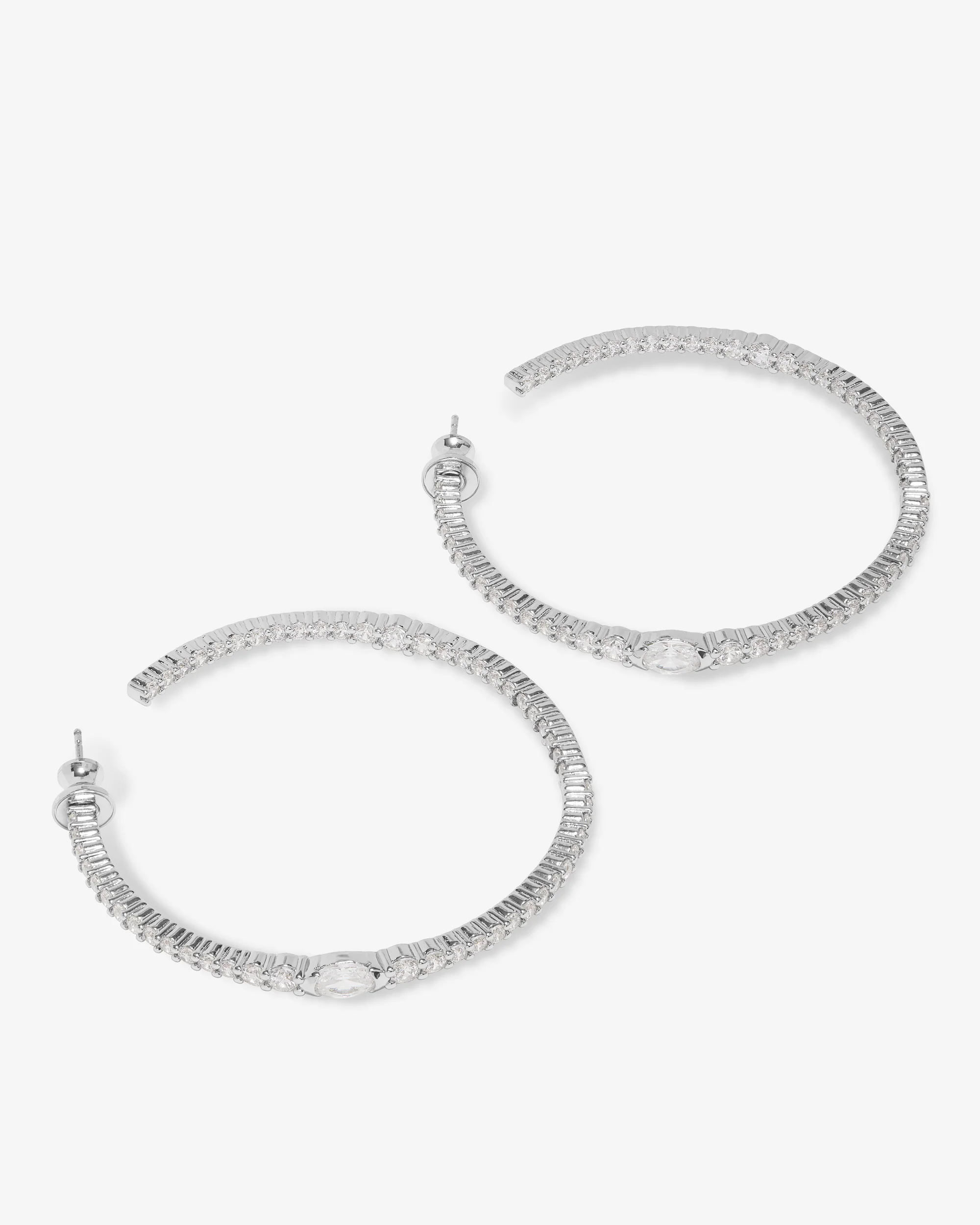 The Maven Hoops 2" - Silver|White Diamondettes - Image 3