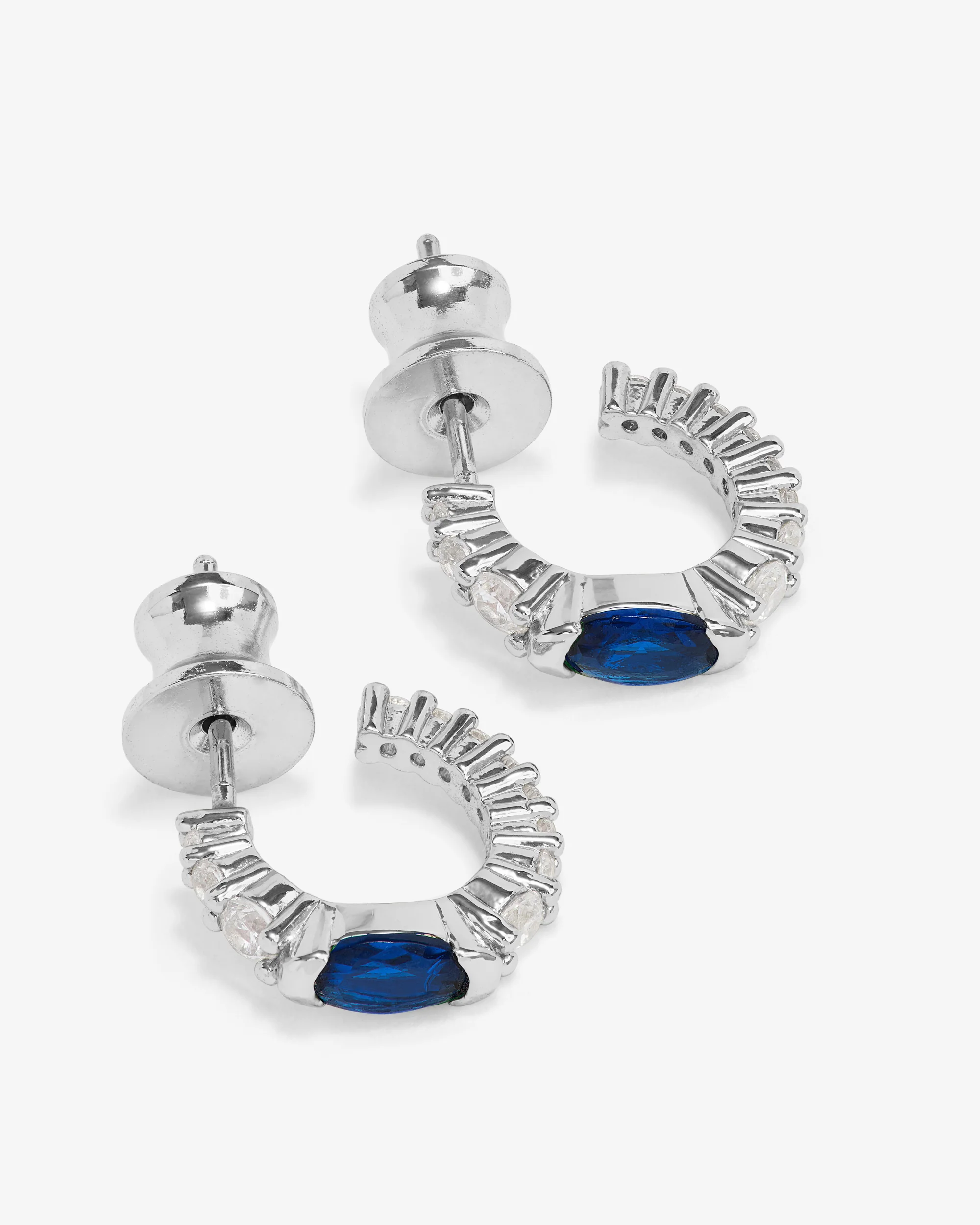 The Maven Huggies - Silver|Blue Sapphire - Image 3