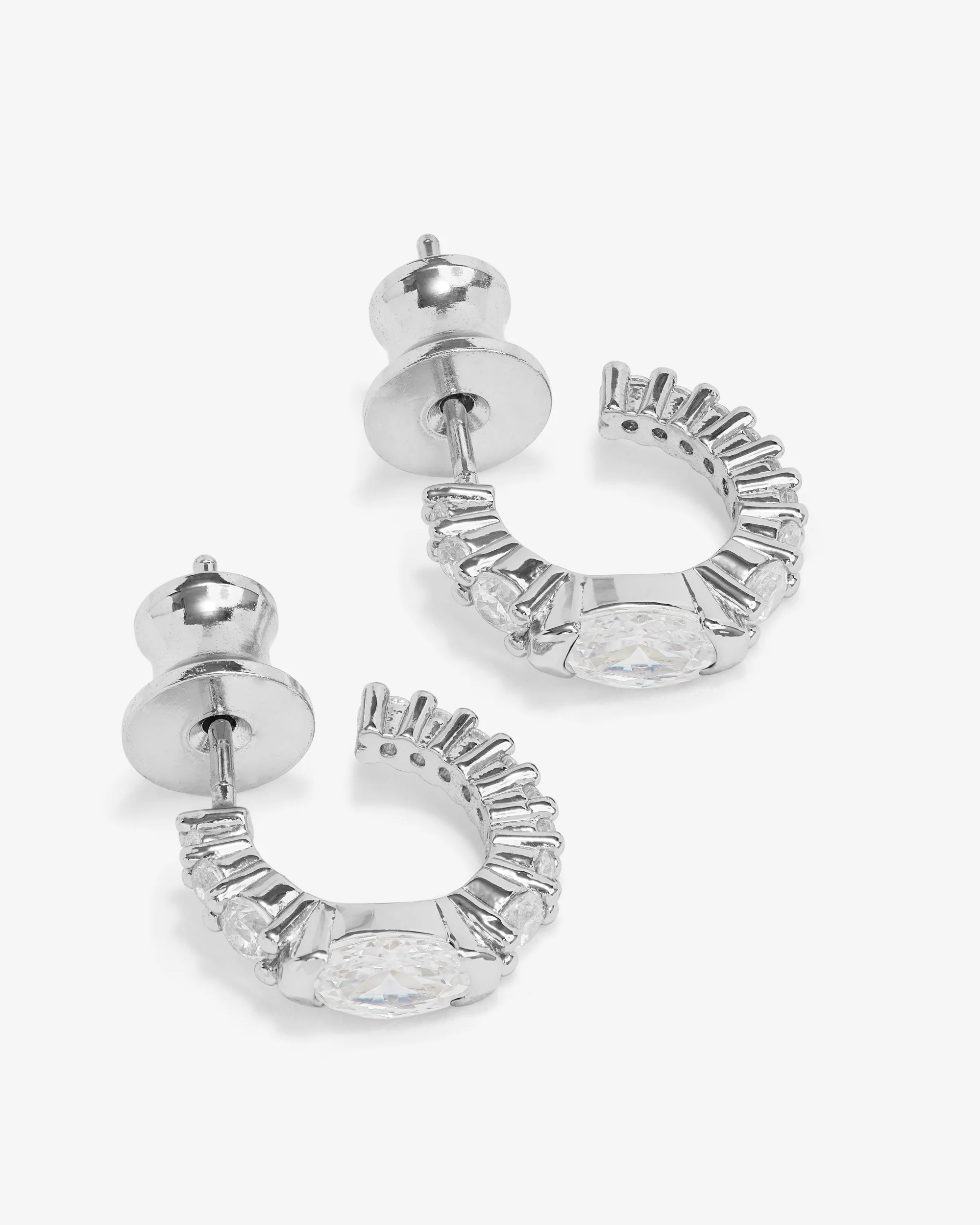The Maven Huggies - Silver|White Diamondettes - Image 3