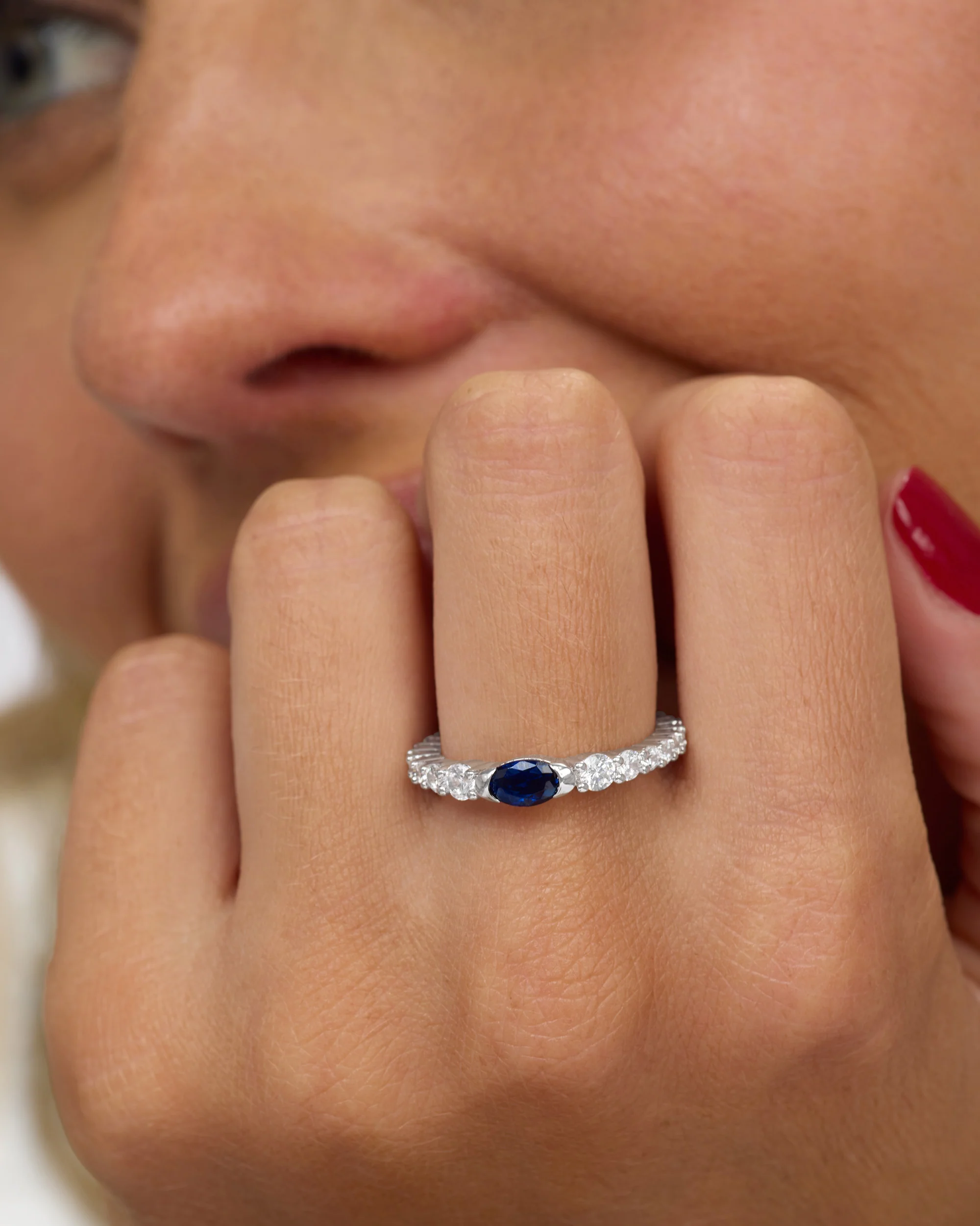 The Maven Ring - Silver|Blue Sapphire - Image 2