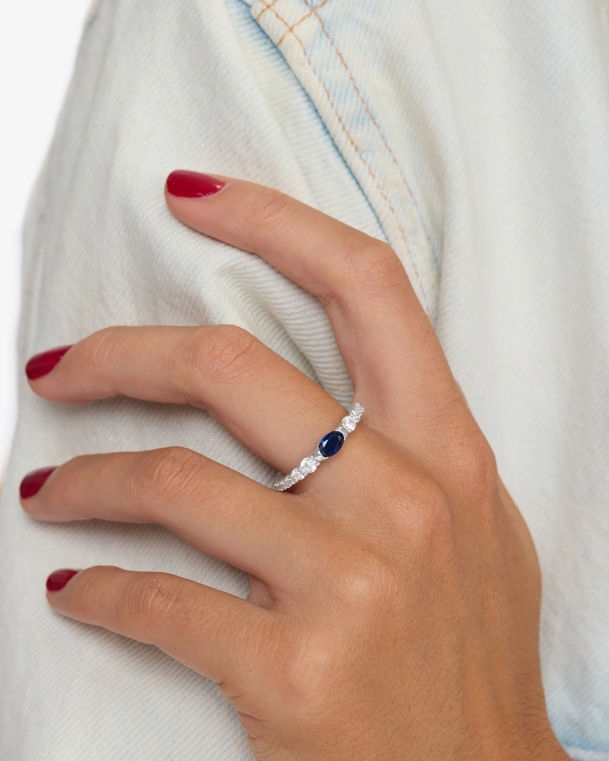 The Maven Ring - Silver|Blue Sapphire - Image 3