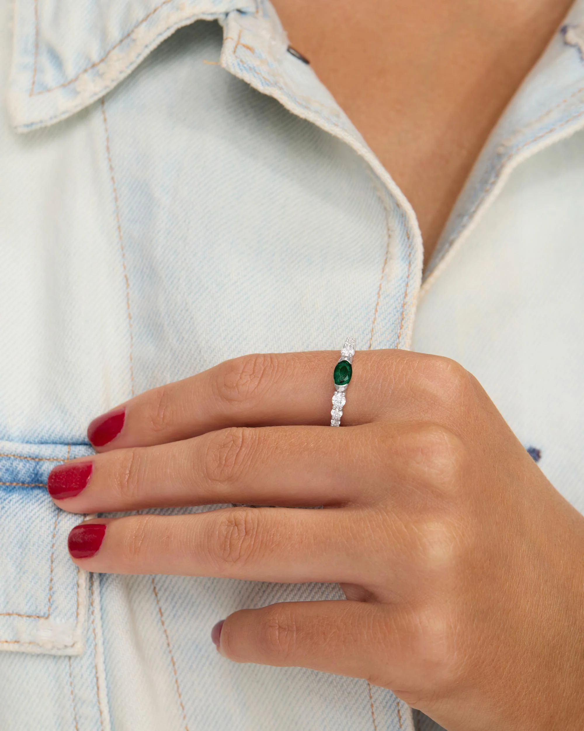 The Maven Ring - Silver|Emerald - Image 3