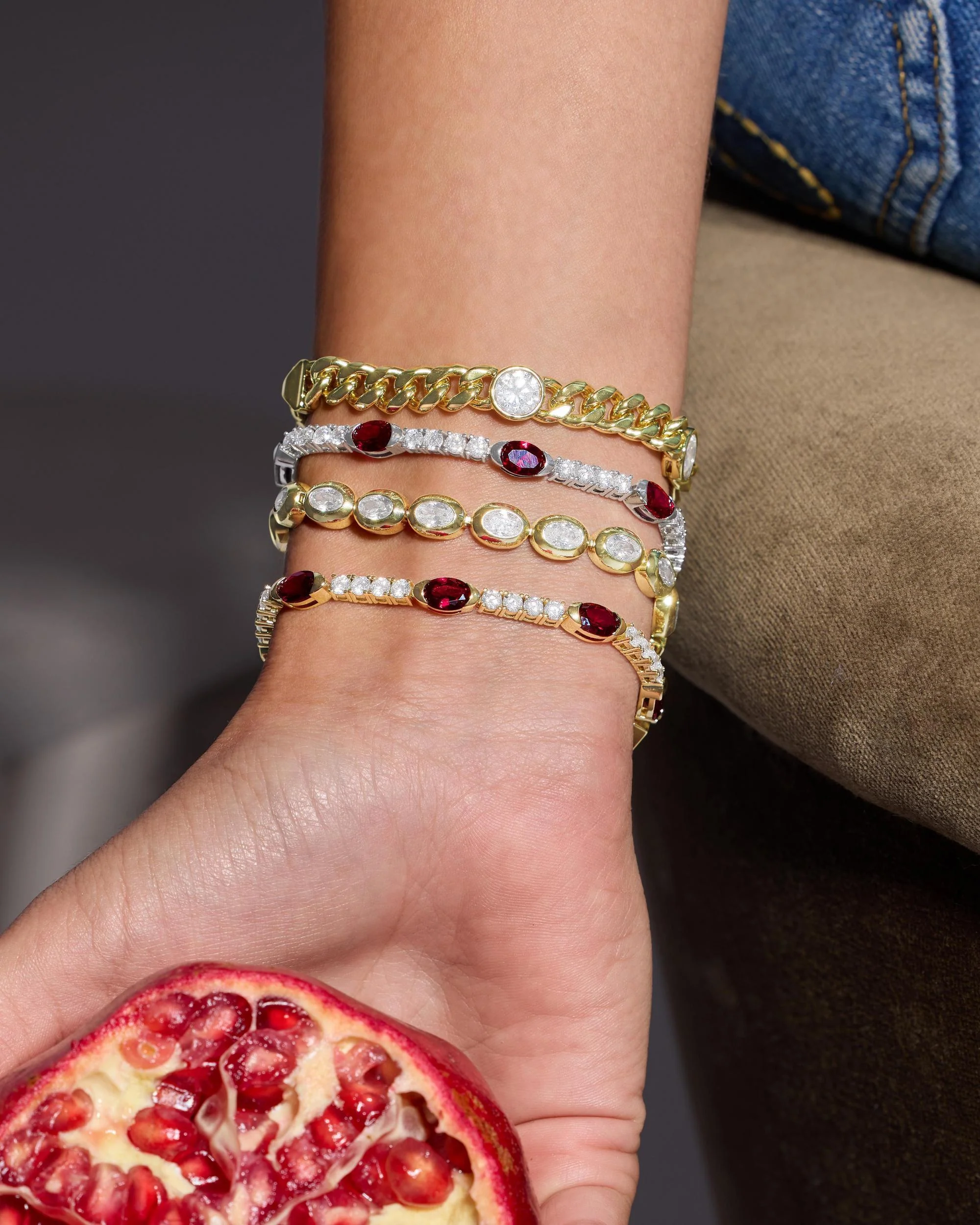 The Maven Tennis Bracelet 3mm - Silver|Ruby - Image 4