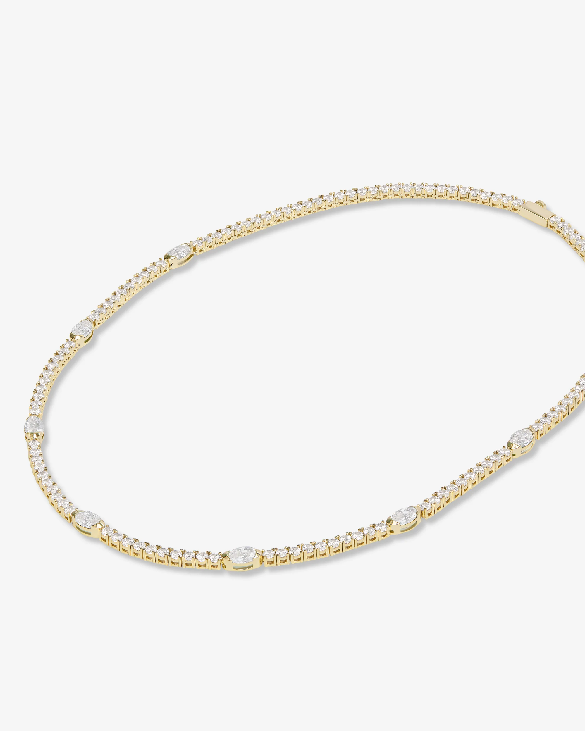 The Maven Tennis Necklace 3mm - Gold|White Diamondettes - Image 4
