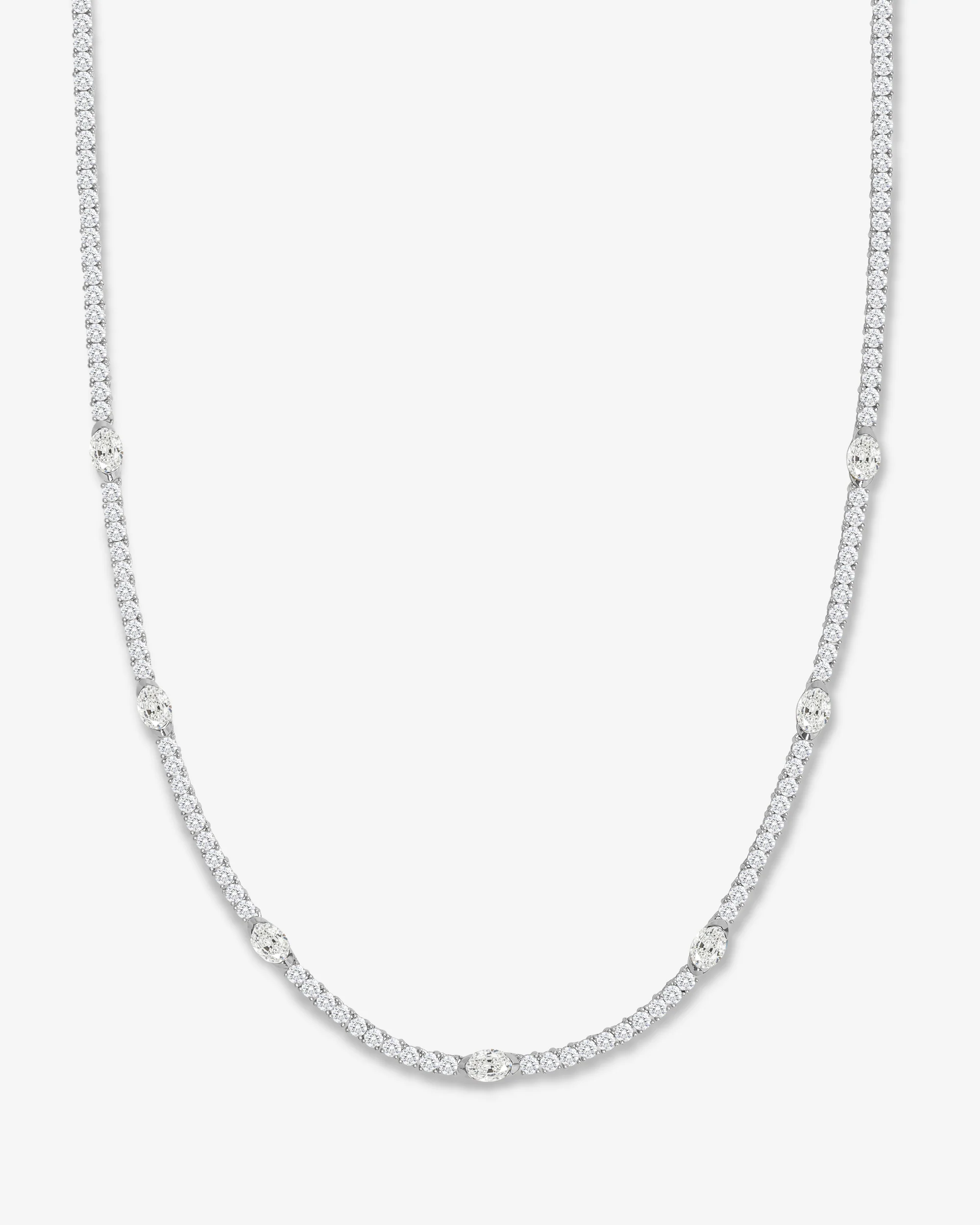 The Maven Tennis Necklace 3mm - Silver|White Diamondettes