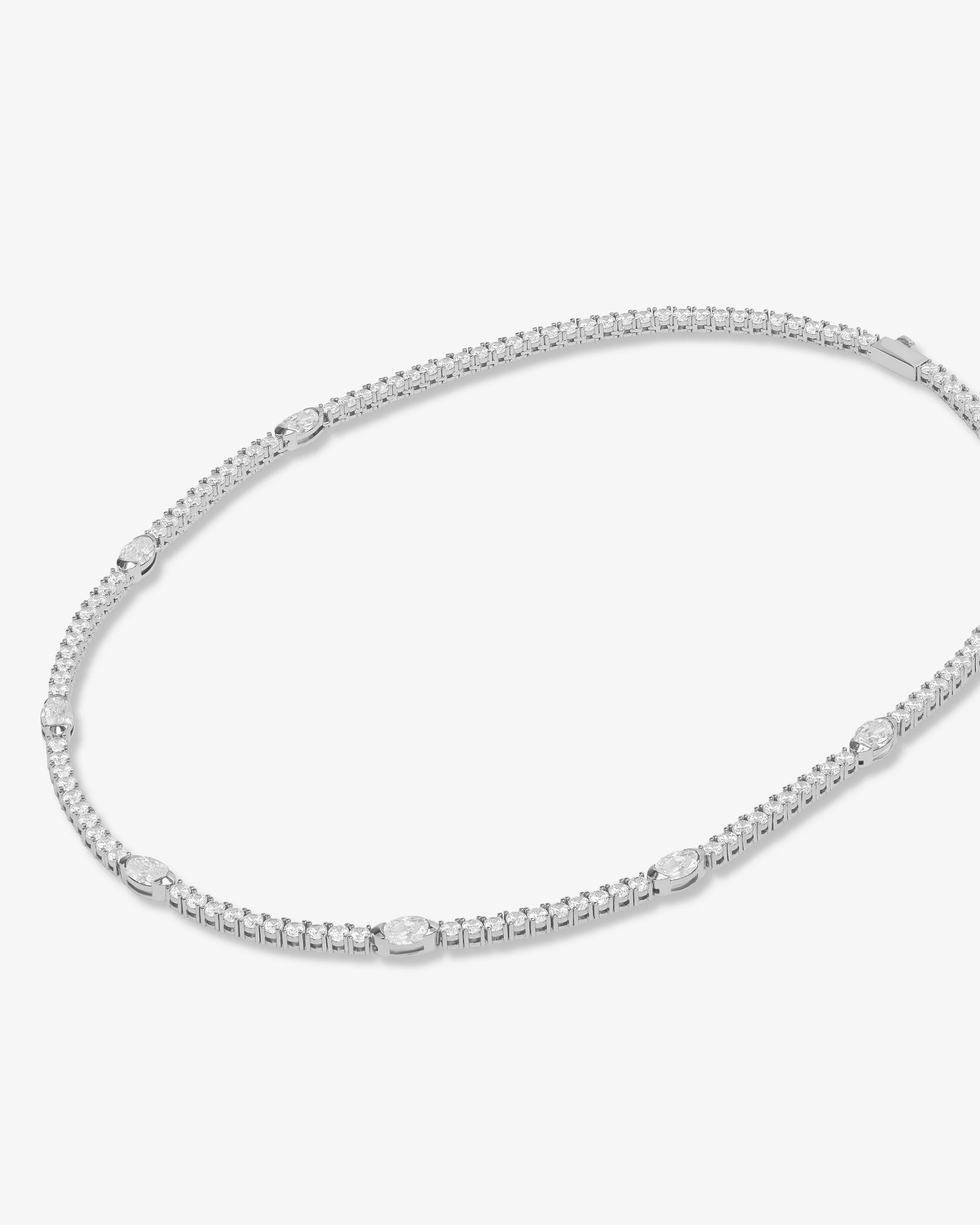 The Maven Tennis Necklace 3mm - Silver|White Diamondettes - Image 4