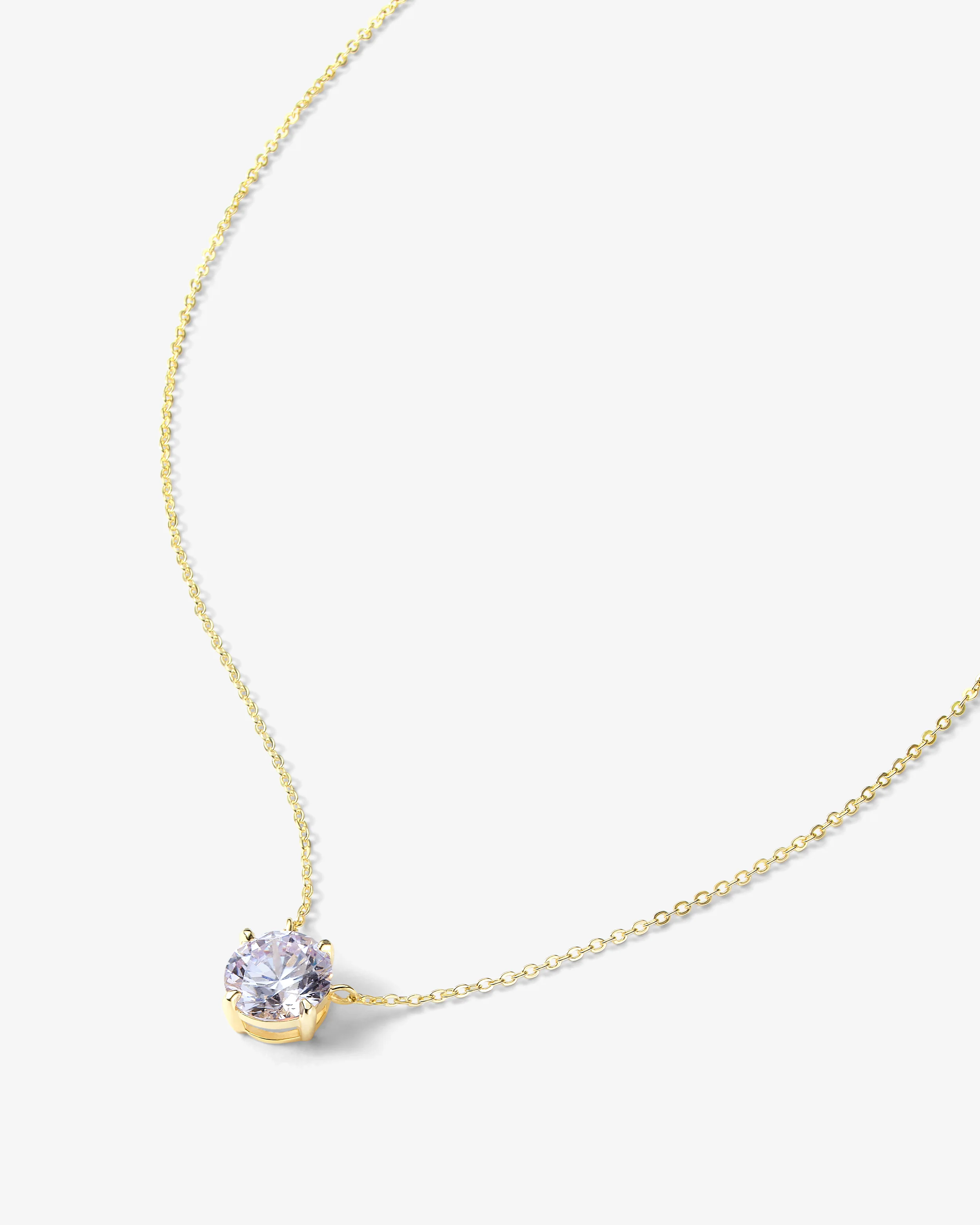 The Monarch Round Cut Necklace - Gold|White Diamondettes - Image 3