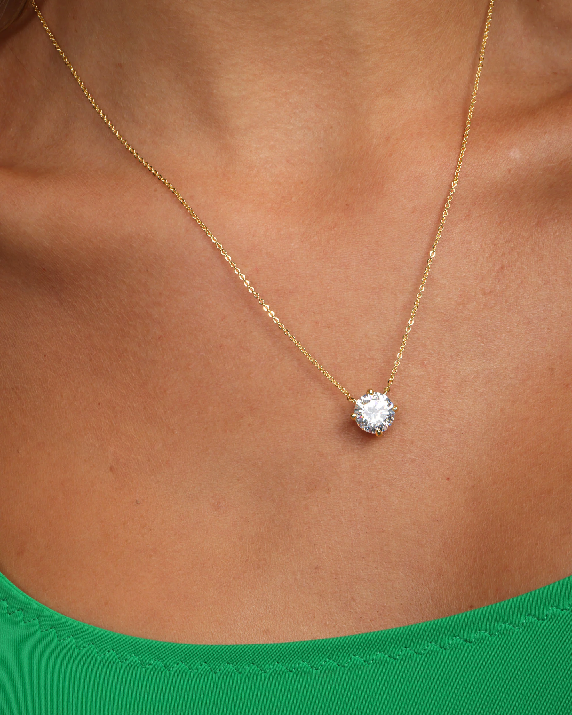 The Monarch Round Cut Necklace - Gold|White Diamondettes - Image 4
