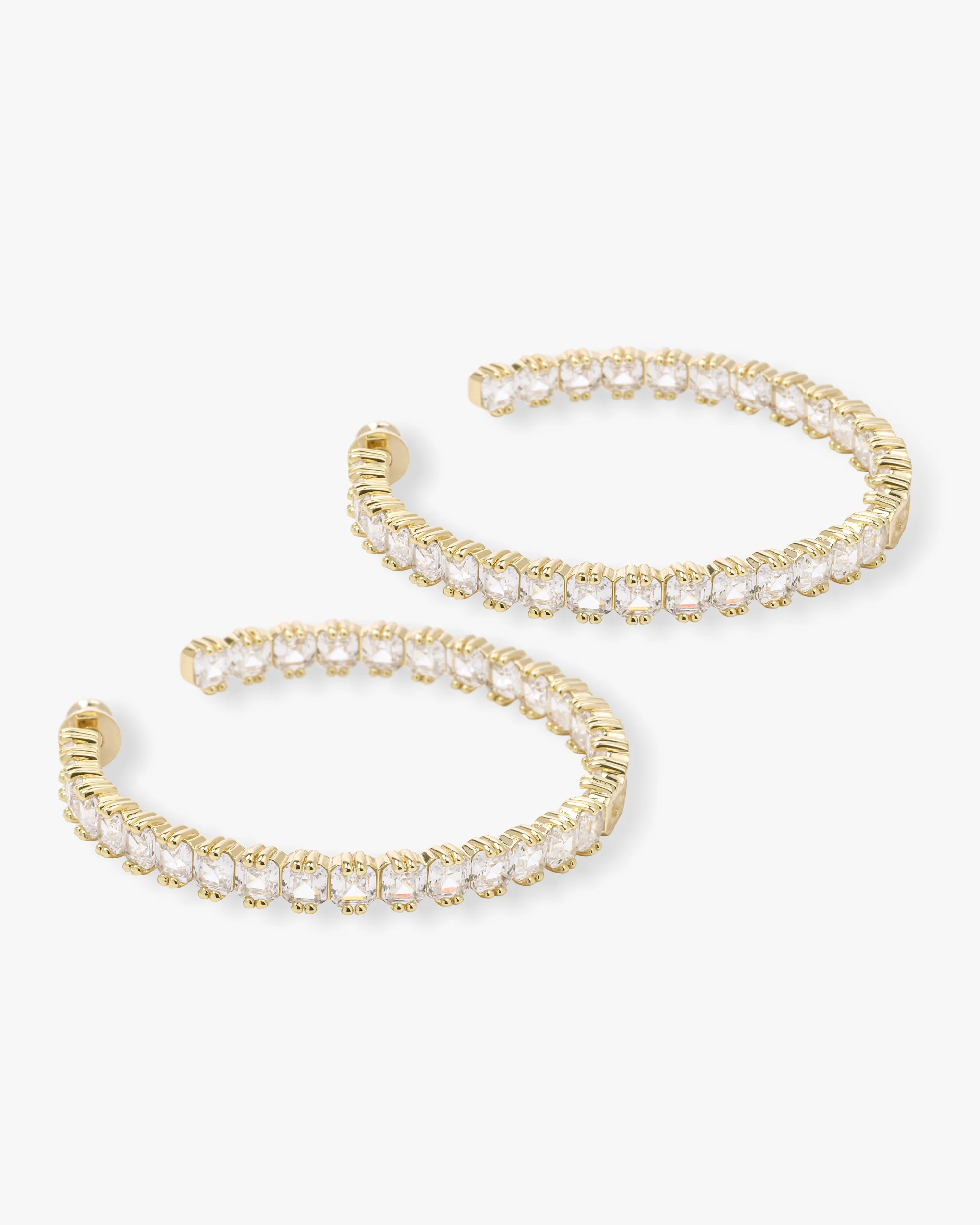 The Queen's Hoops 2" - Gold|White Diamondettes - Image 3