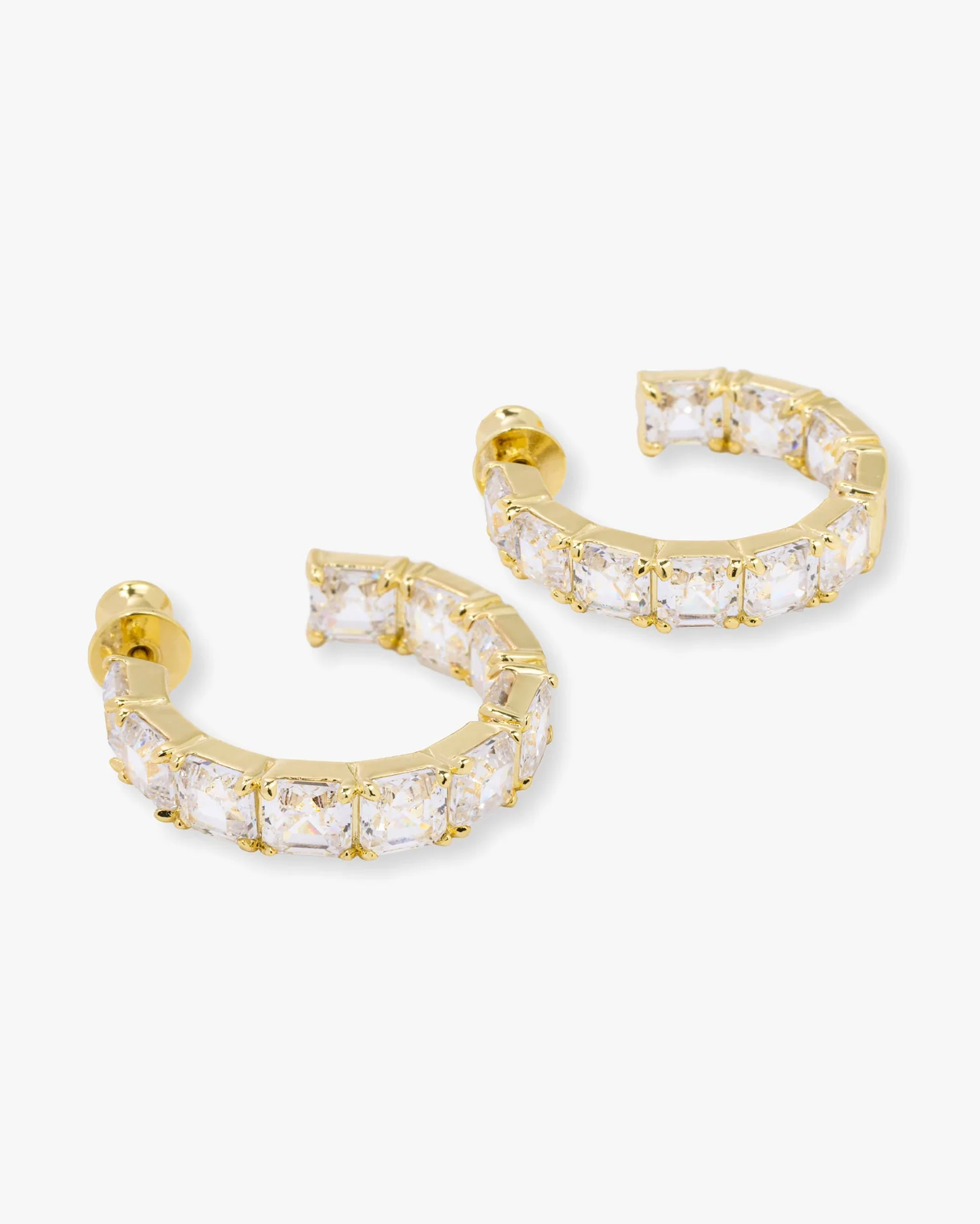 The Queen's Hoops 1" - Gold|White Diamondettes - Image 3