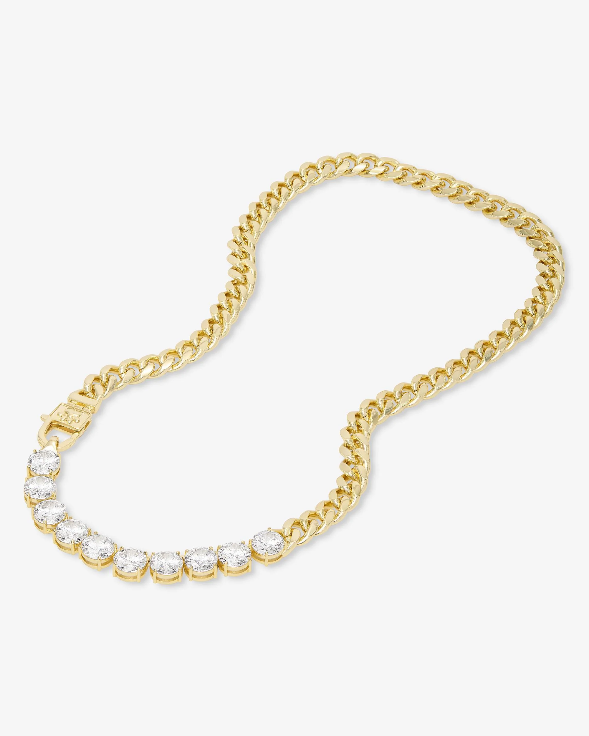 Thor Loves Diamonds Pet Necklace - Gold|White Diamondettes - Image 11