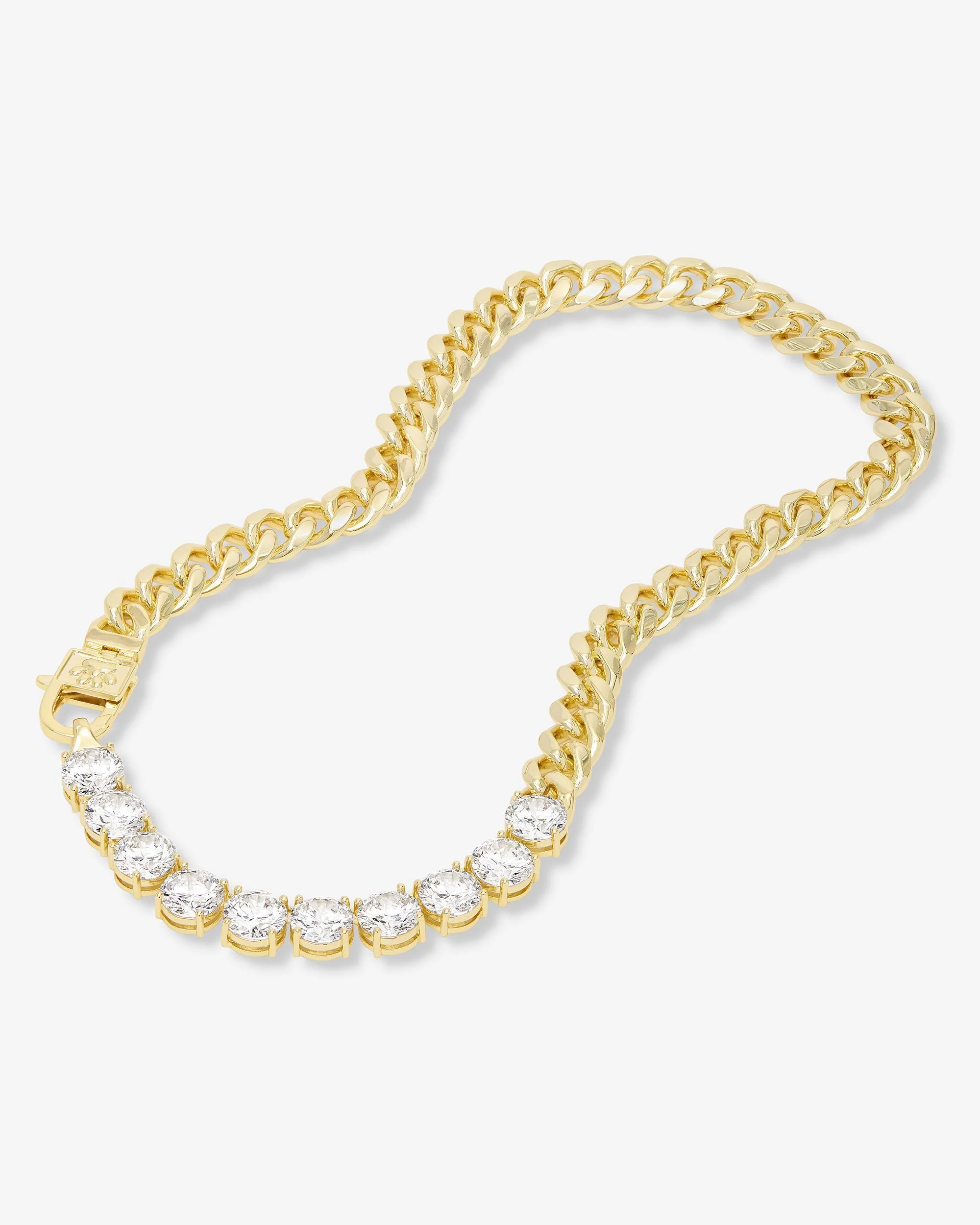 Thor Loves Diamonds Pet Necklace - Gold|White Diamondettes - Image 8