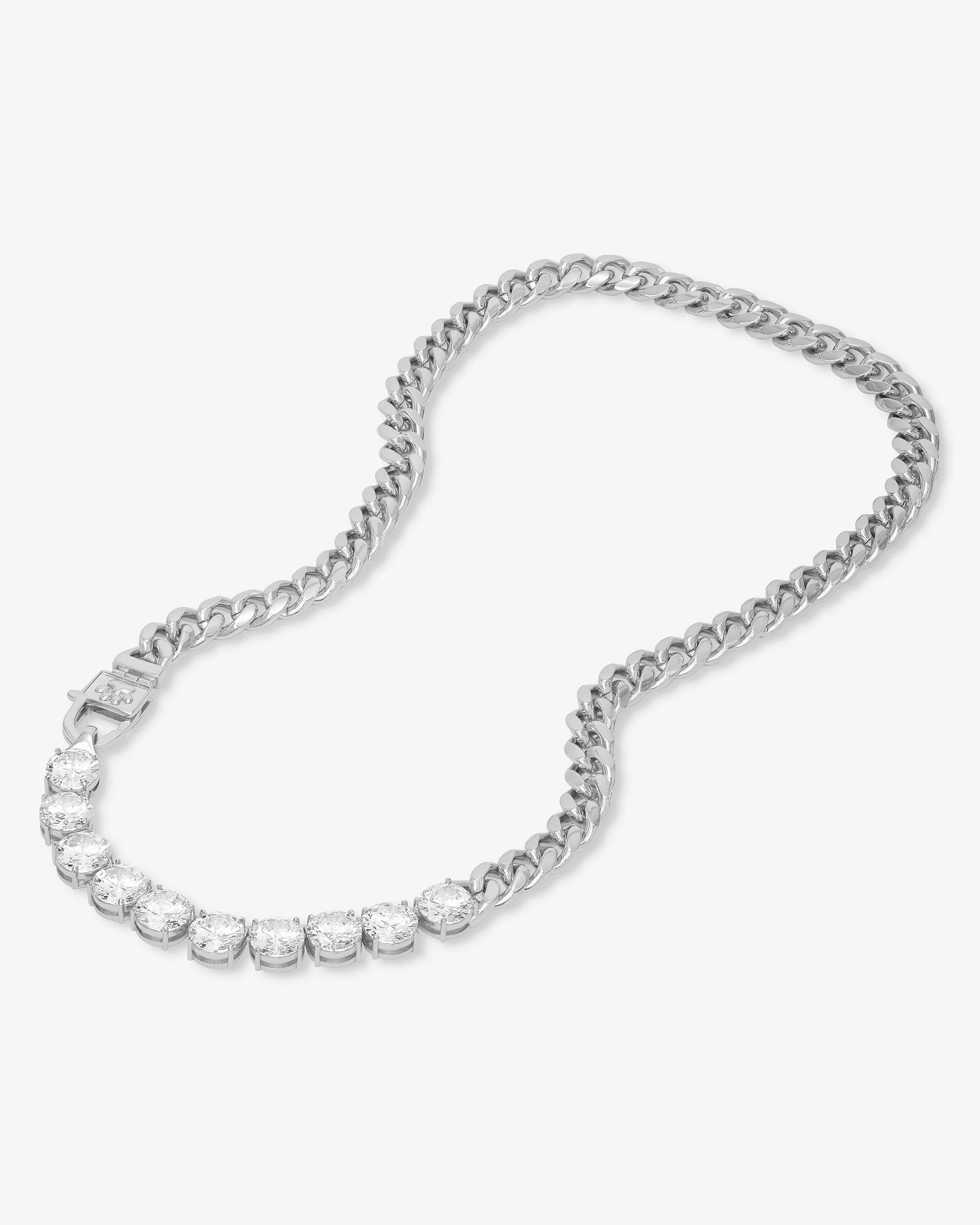 Thor Loves Diamonds Pet Necklace - Silver|White Diamondettes - Image 11
