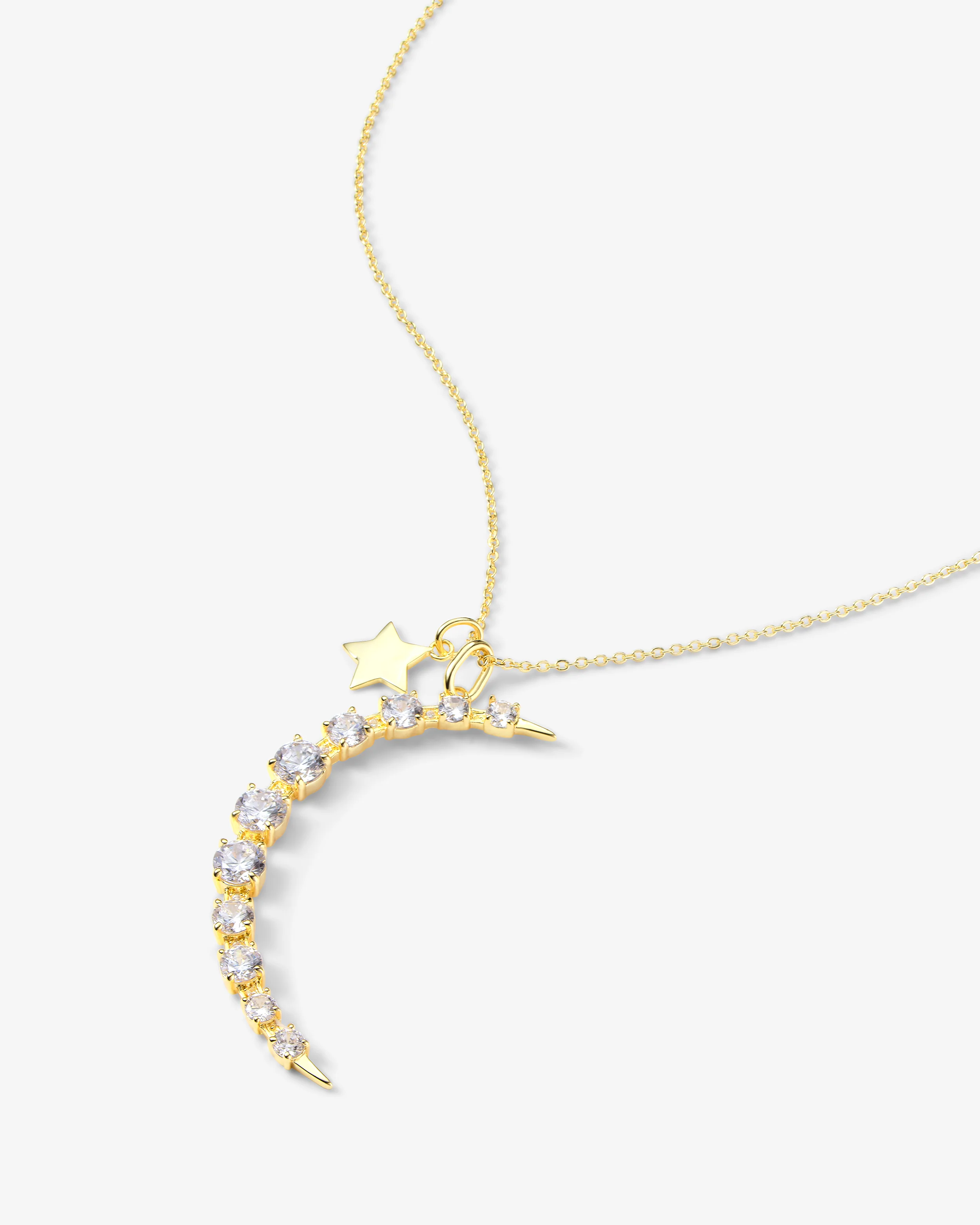 "What Dreams are Made of" Necklace - Gold|White Diamondettes - Image 3