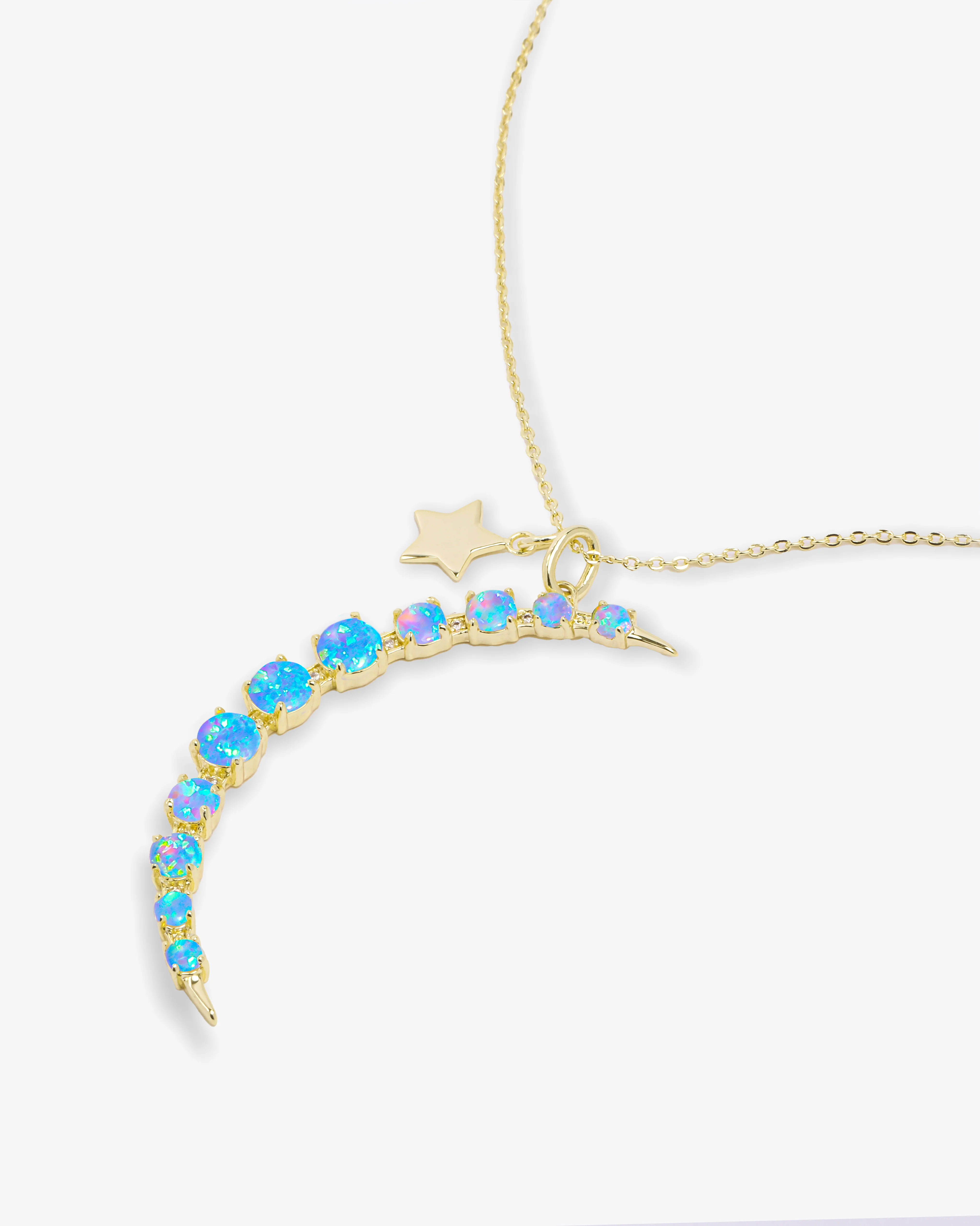 "What Dreams are Made of" Necklace - Gold|Blue Opal - Image 3