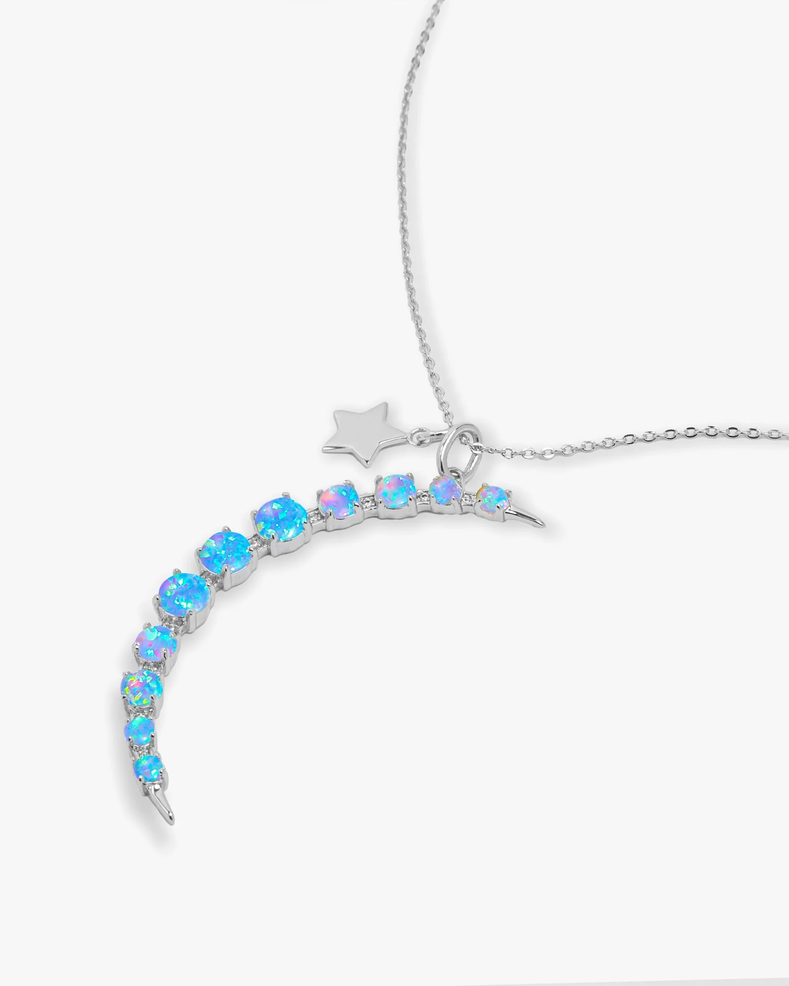 "What Dreams are Made of" Necklace - Silver|Blue Opal - Image 3