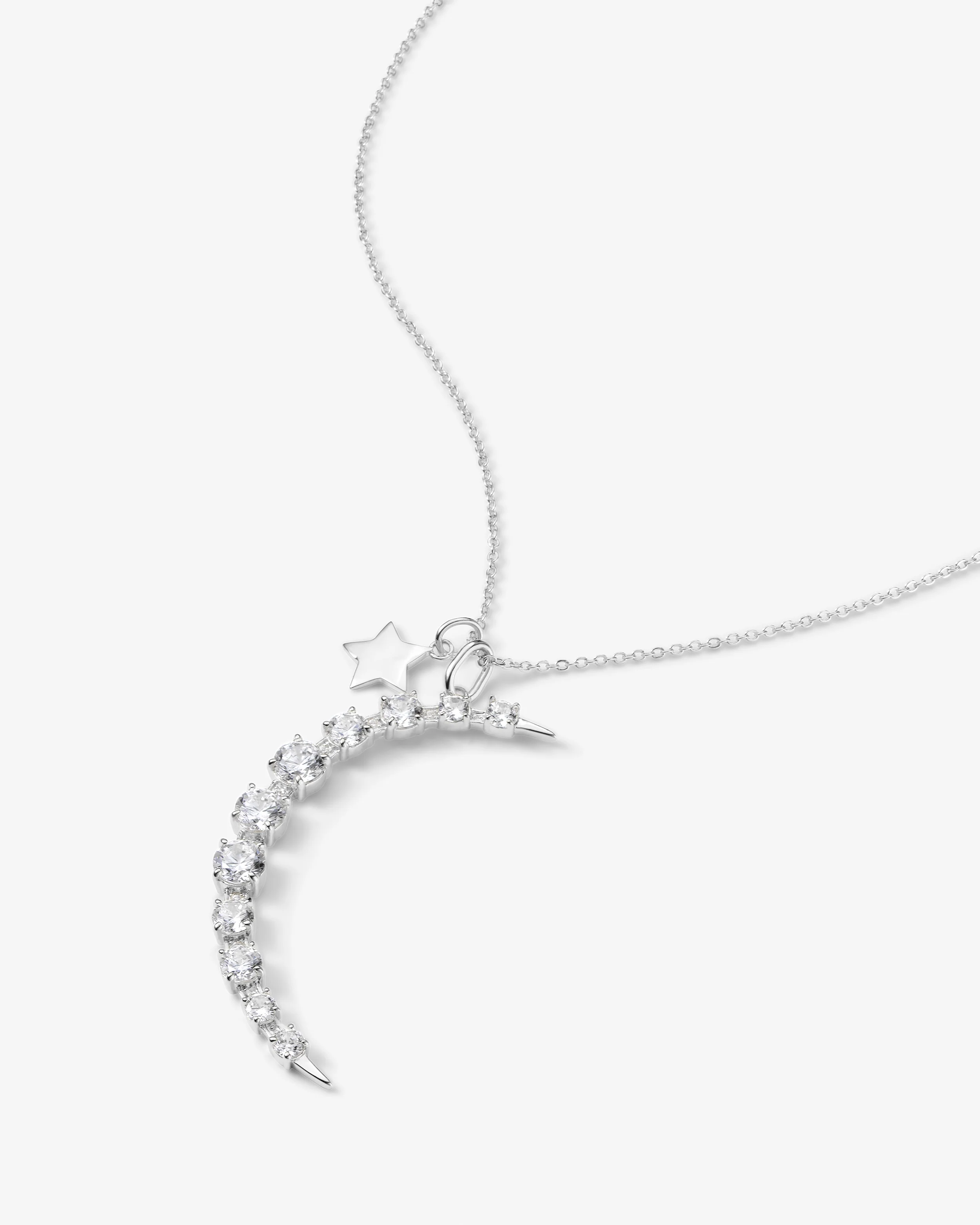 "What Dreams are Made of" Necklace - Silver|White Diamondettes - Image 3