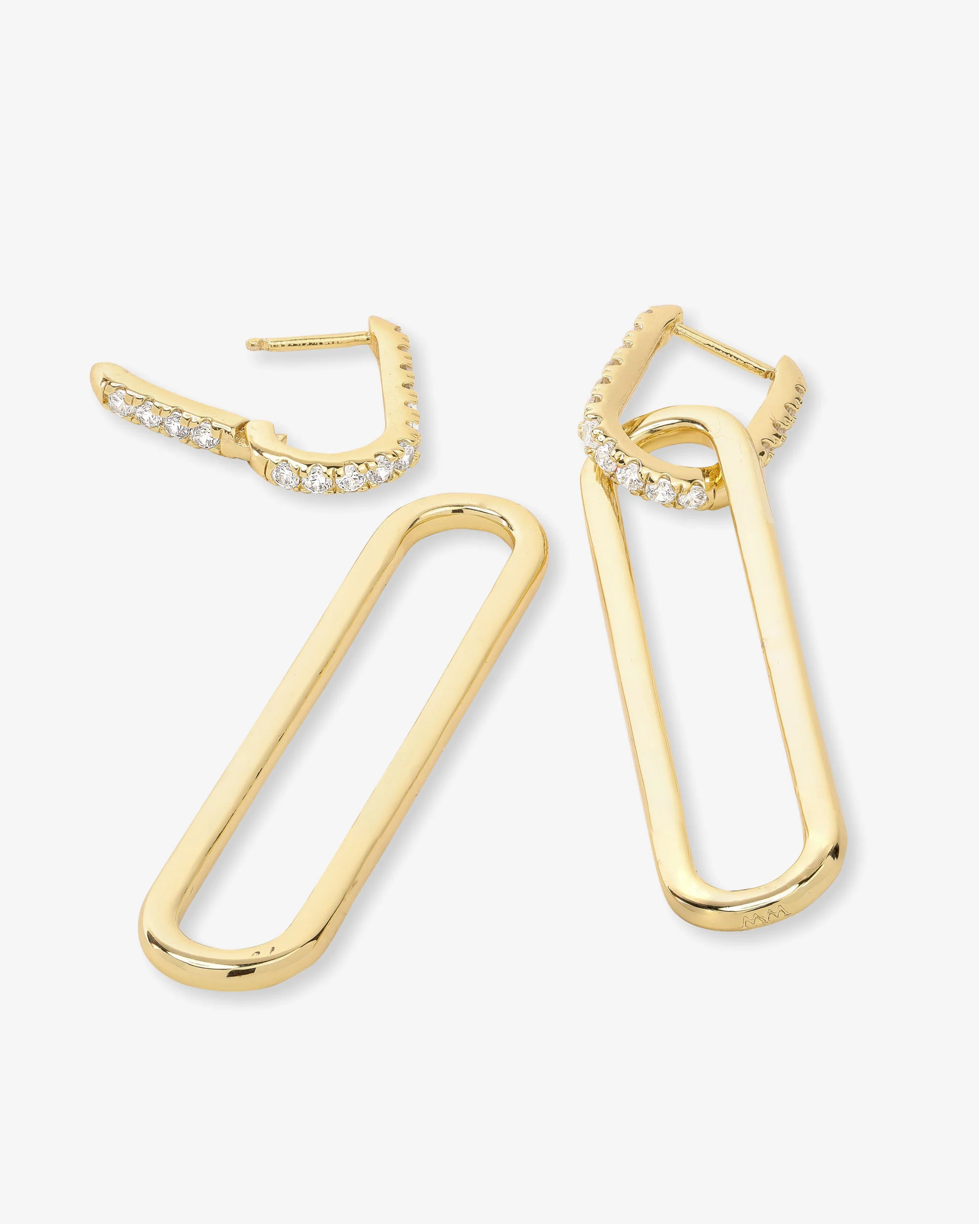 XL Carrie Chain Convertible Huggies - Gold|White Diamondettes - Image 3