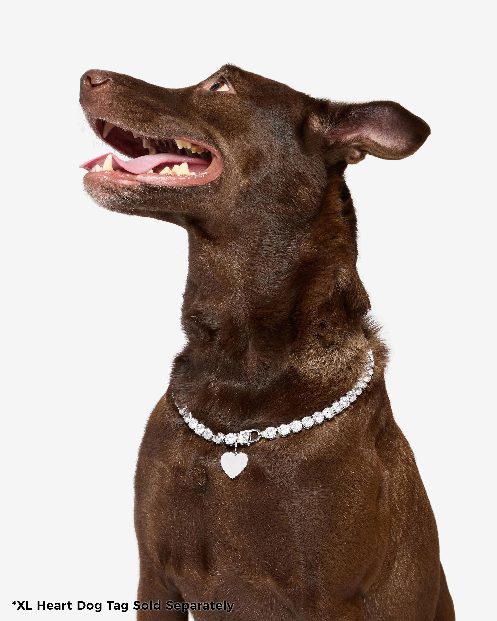 XL Heart Engravable Dog Tag - Silver - Image 3